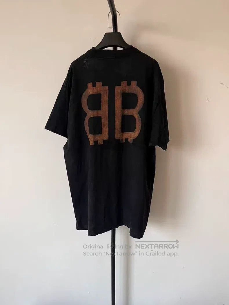 Balenciaga Balenciaga Solid Color Letter Printed Round Neck Short Sle Size US M / EU 48-50 / 2 - 2 Thumbnail
