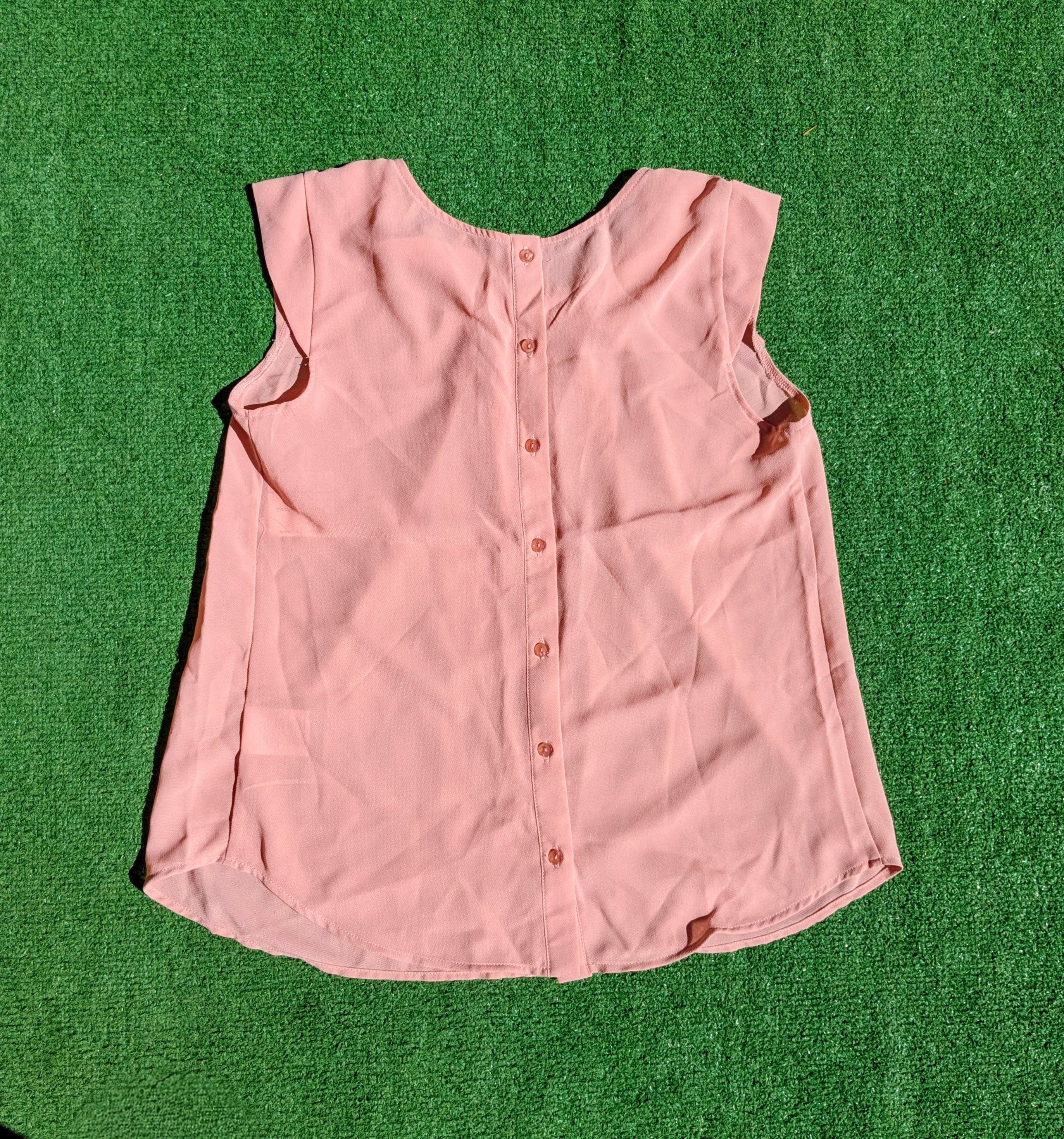 Other Twine & String Pink Flutter Sleeve Button Back Blouse Top Size M / US 6-8 / IT 42-44 - 5 Thumbnail