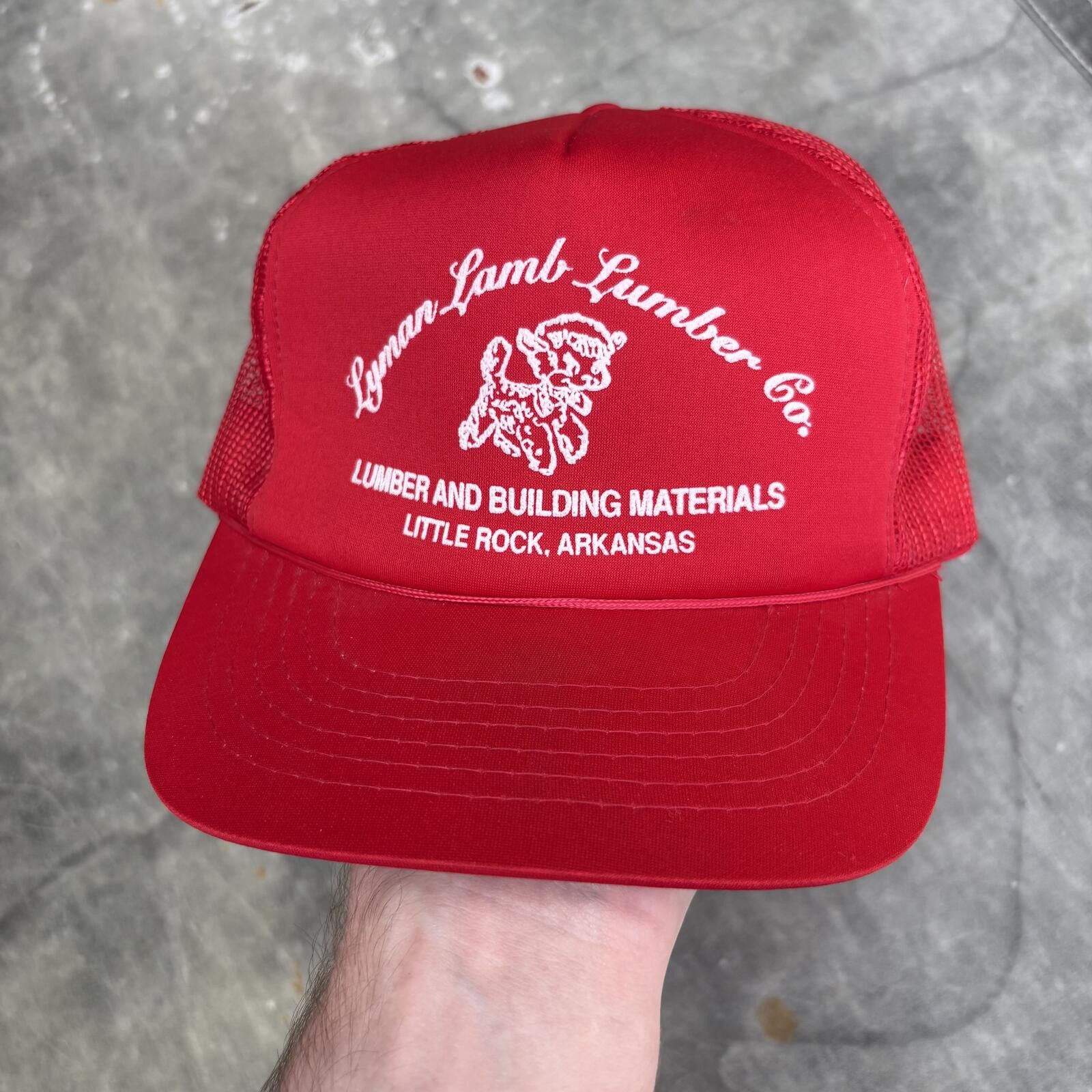 Vintage Vintage 80s Lamb Lumber Co. Sheep Arkansas Rope Trucker Hat Size ONE SIZE - 1 Thumbnail