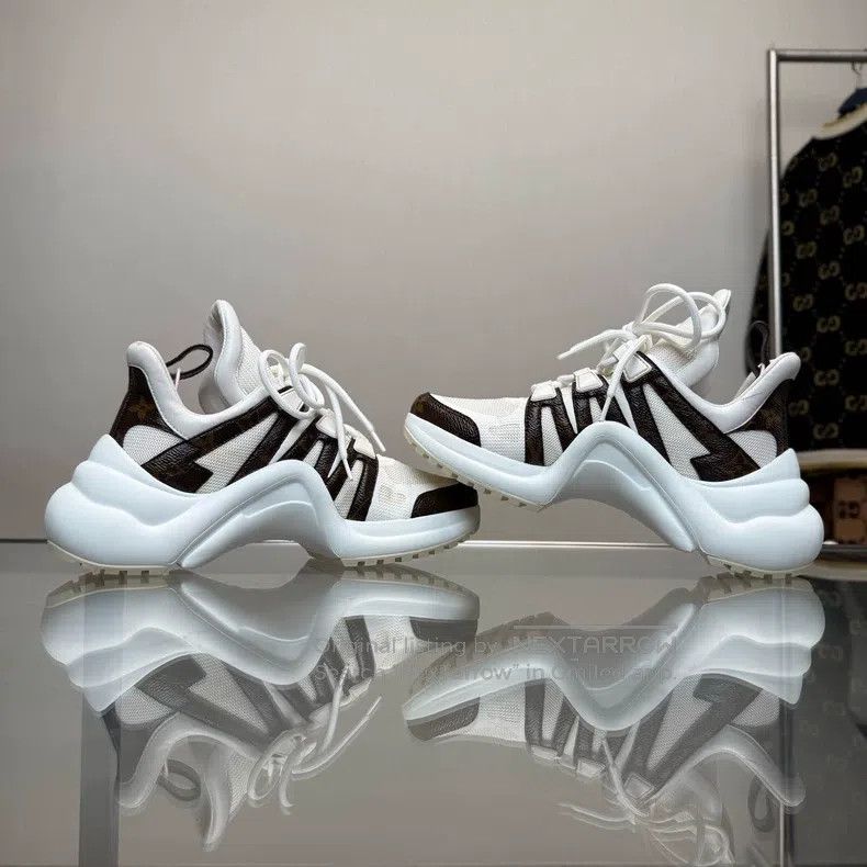 Louis Vuitton Louis Vuitton Archlight White and Brown Arch Dad Shoes Size US 5.5 / IT 35.5 - 5 Thumbnail