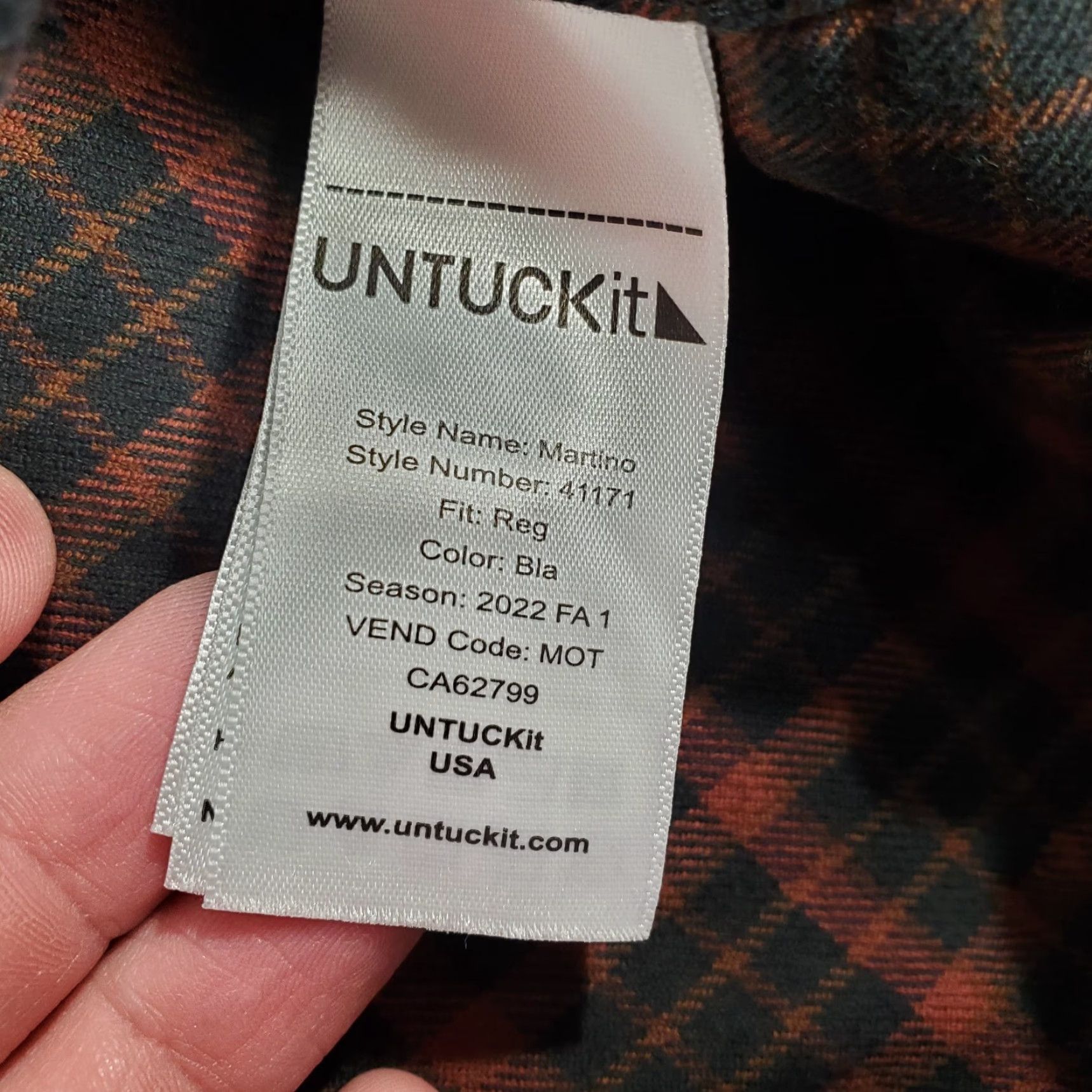UNTUCKit UNTUCKit Shirt Mens Medium Brown Black Plaid Flannel Button-Up Long Sleeve Collared Shirt Size US M / EU 48-50 / 2 - 3 Thumbnail