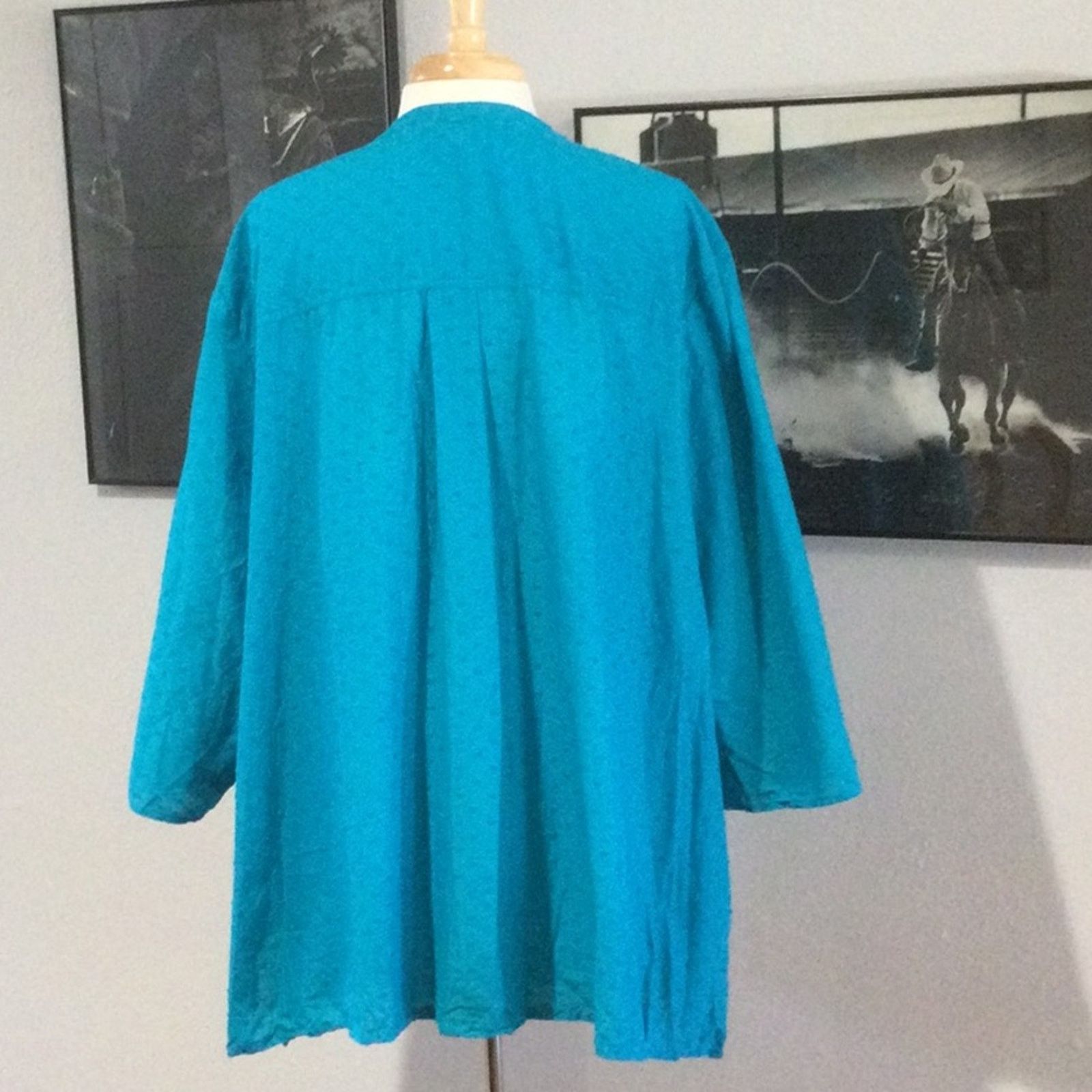 Other Catherines Turquoise Pleated Tunic Top SZ 4X 30/32W Size 4XL / US 24-26 - 8 Thumbnail