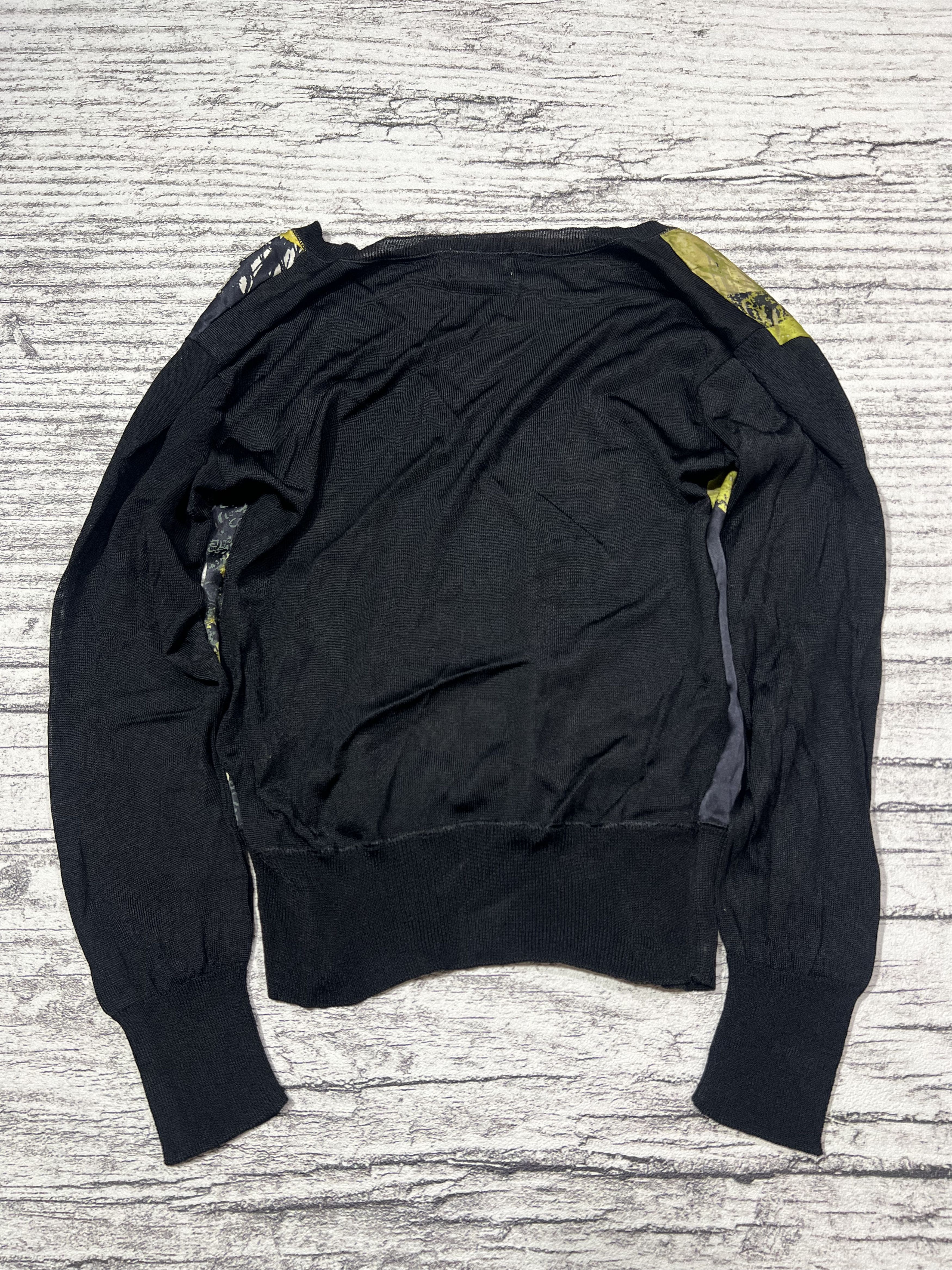 Japanese Brand 2000s Archival Iceberg Abstract Mesh Rayon Silk V-Neck Size US S / EU 44-46 / 1 - 4 Thumbnail