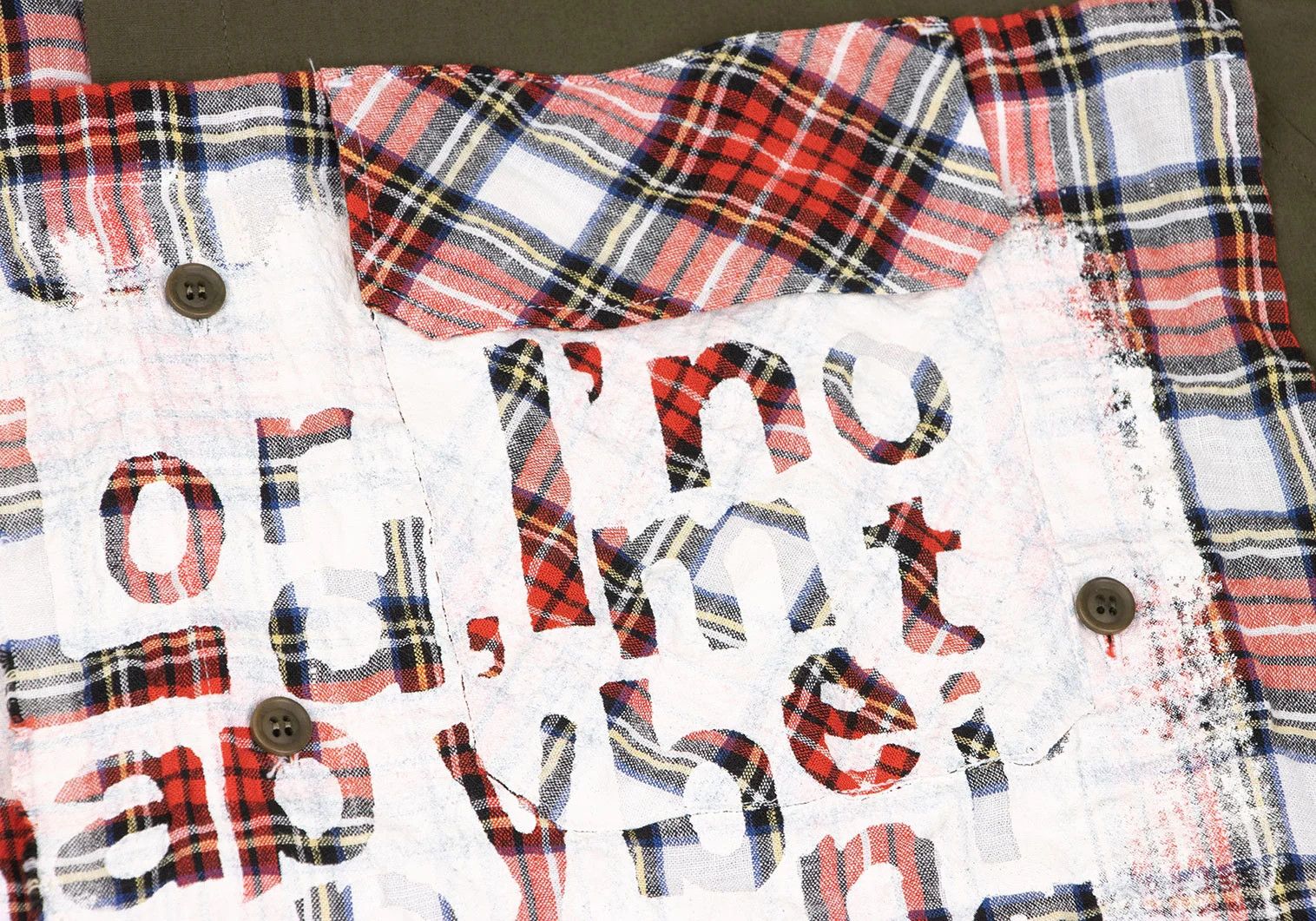 Yohji Yamamoto Tartan Check Pigment Print Detachable Long Shirt Khaki Size US M / EU 48-50 / 2 - 7 Thumbnail