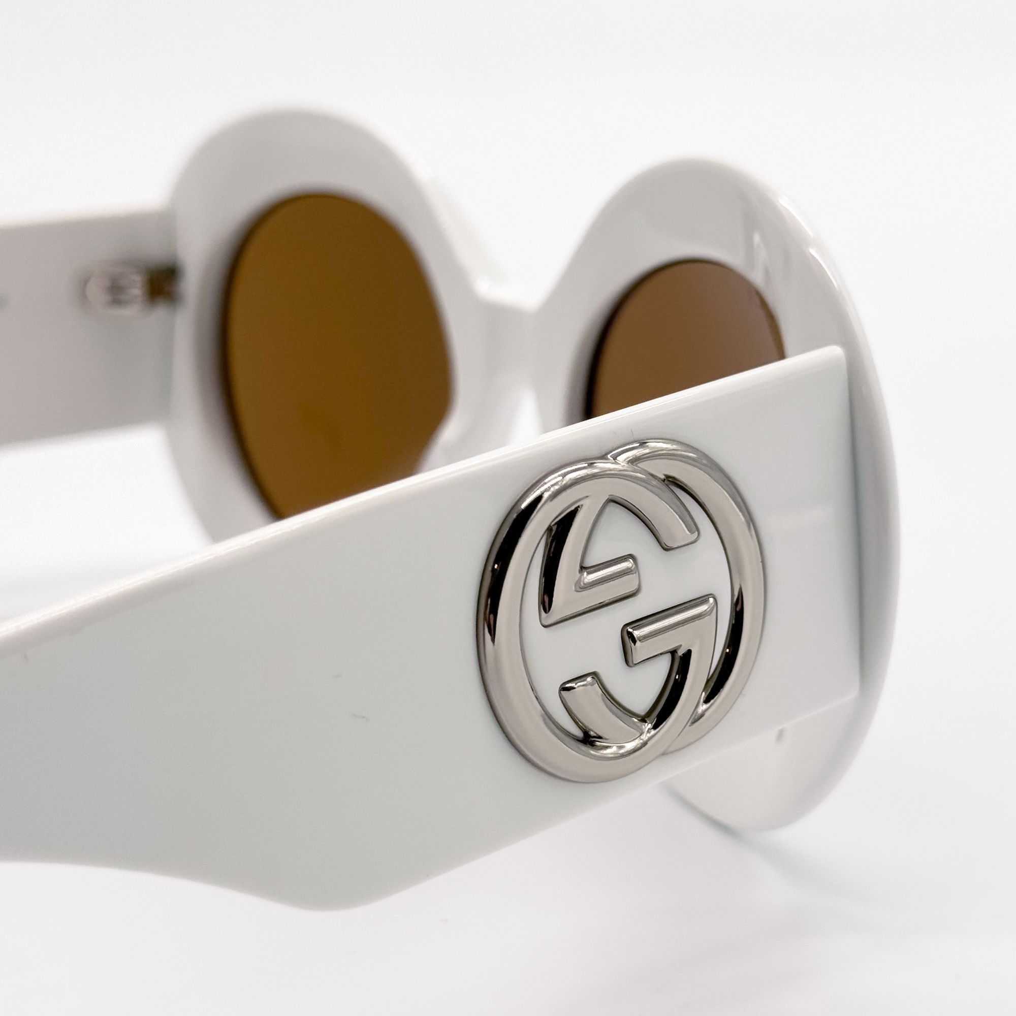 Gucci NEW GUCCI SUNGLASSES GG1647S 003 WOMEN ROUND WHITE BROWN Size ONE SIZE - 7 Thumbnail