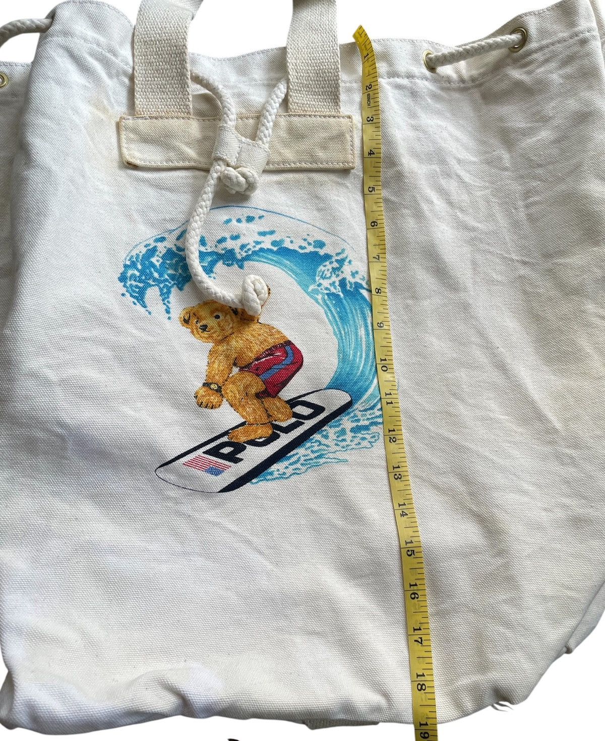 Polo Ralph Lauren Rare!Vintage Polo Ralph Lauren Surfing Bear Drawstring Bag Size ONE SIZE - 8 Thumbnail