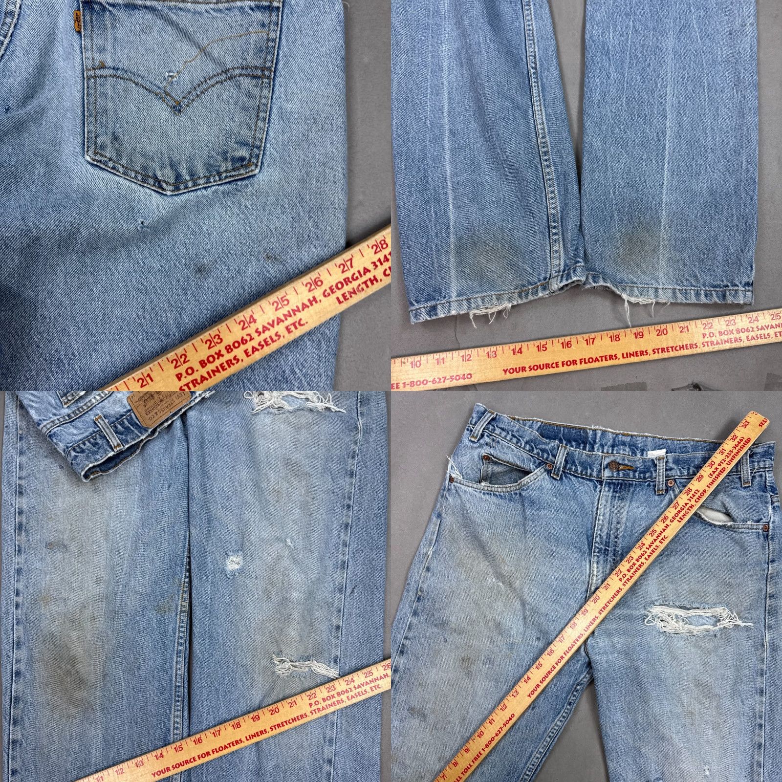 Levi's VINTAGE Levi's Jeans Mens 36x34 Blue 90s Orange Tab Thrashed 505 Work Denim Jeans Mens 90s Theme: 90s Size US 38 / EU 54 - 8 Thumbnail