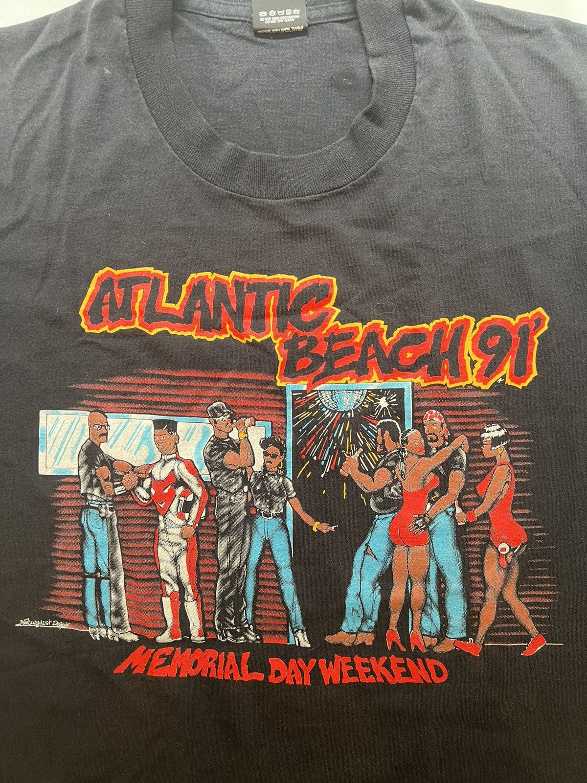 Vintage Atlantic Beach Black Bike Week 1991 Shirt - Screen Stars XL Size US XL / EU 56 / 4 - 1 Thumbnail