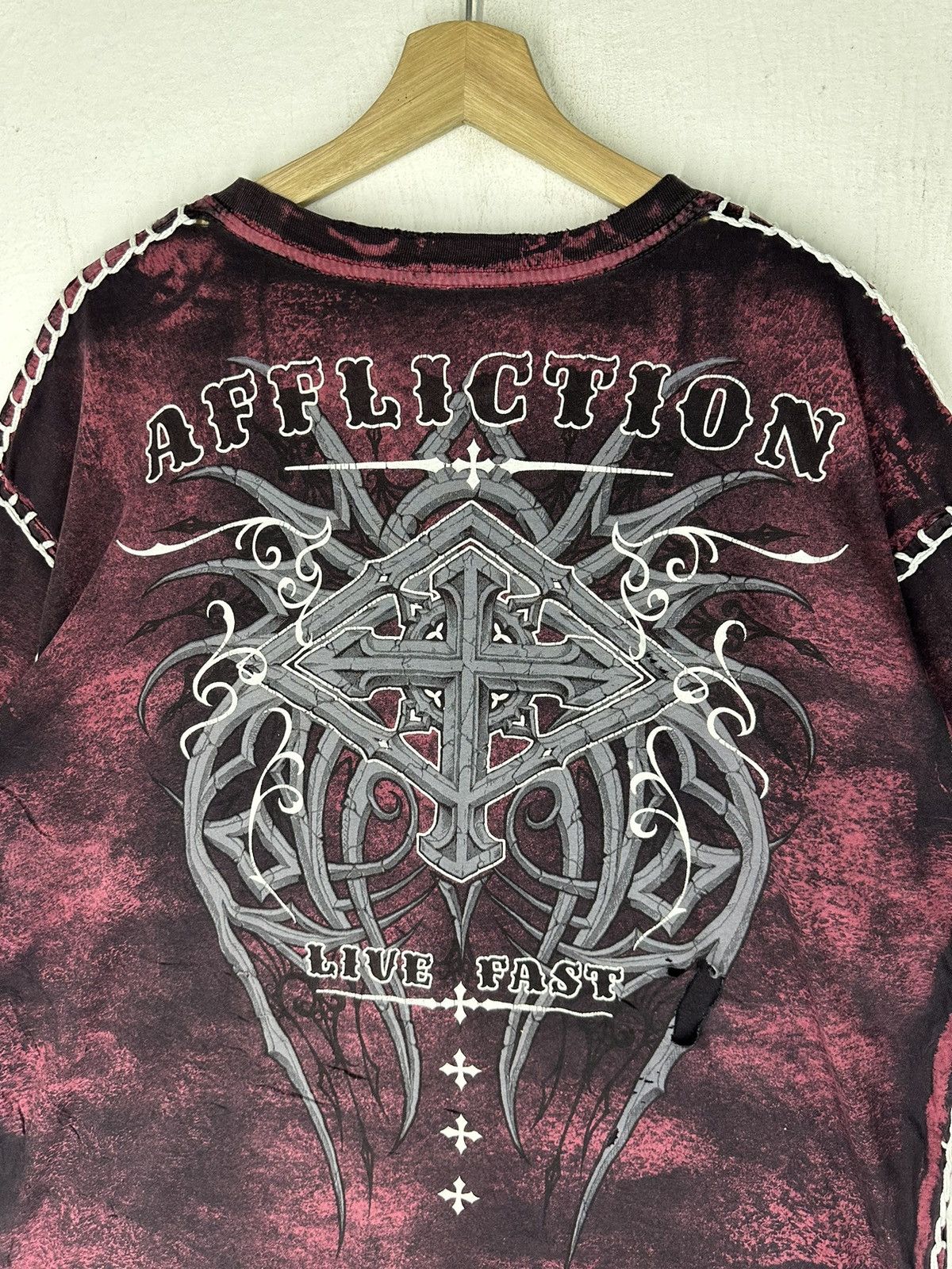 Affliction Vintage Affliction Cyber Fleur Wings Shirt Tee Size US XXL / EU 58 / 5 - 12 Thumbnail
