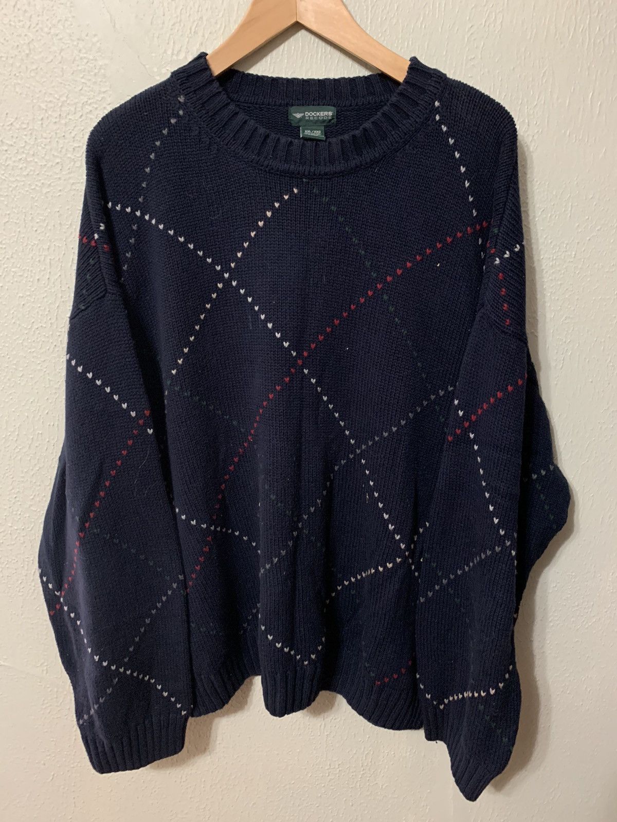 Vintage Vintage Perforation Check Knit Sweater Size US XXL / EU 58 / 5 - 1 Thumbnail