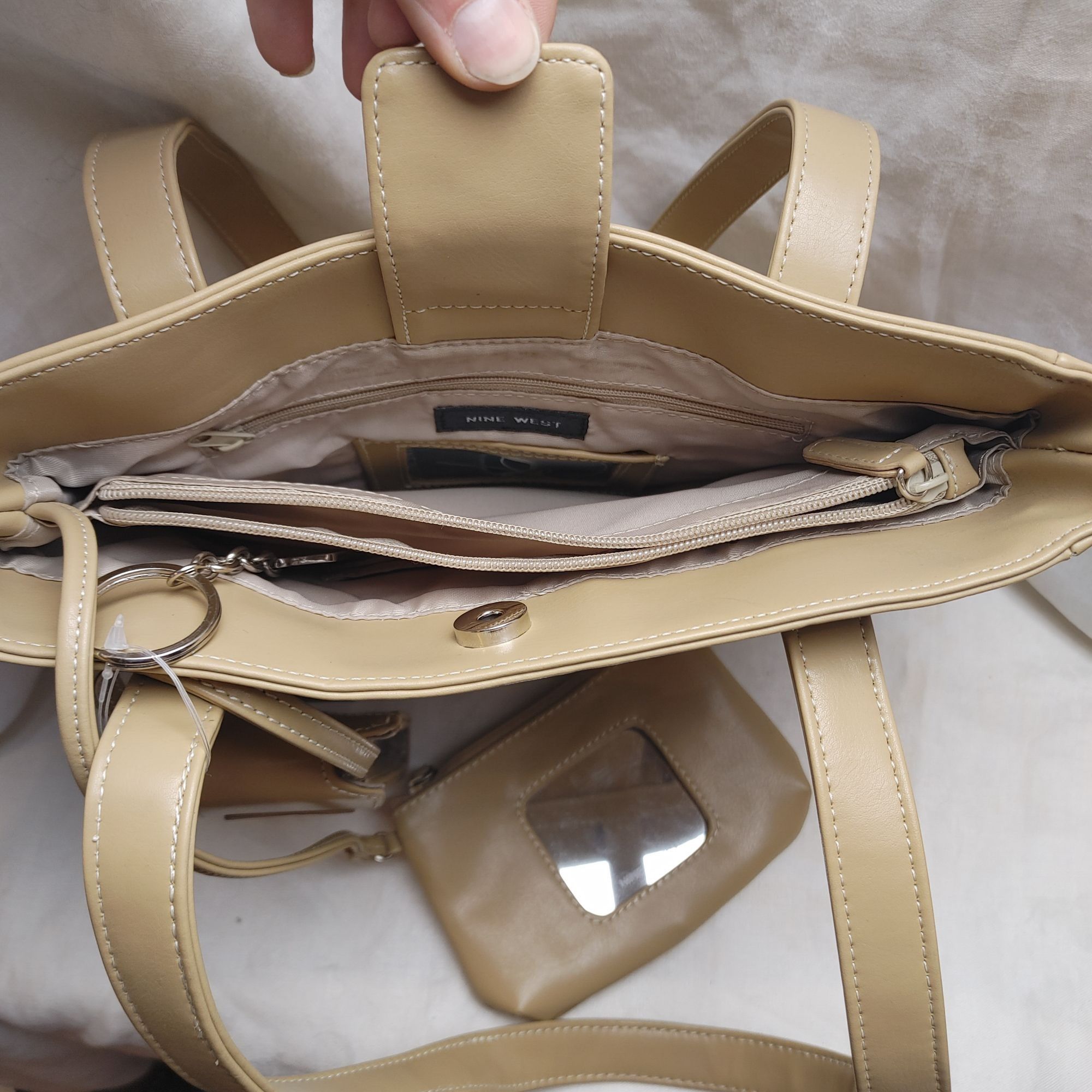 Nine West NWT Nine West Camel Tan Hand Bag Double Time Purse with Smal Size ONE SIZE - 3 Thumbnail