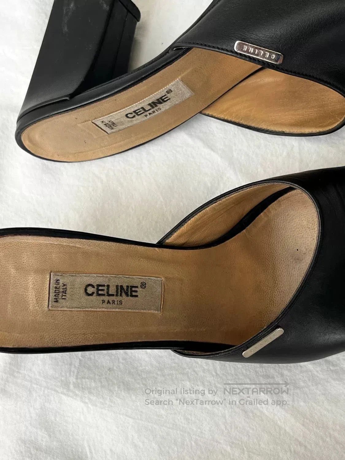 Celine Celine Vintage Leather Mules. Size US 6 / IT 36 - 7 Thumbnail