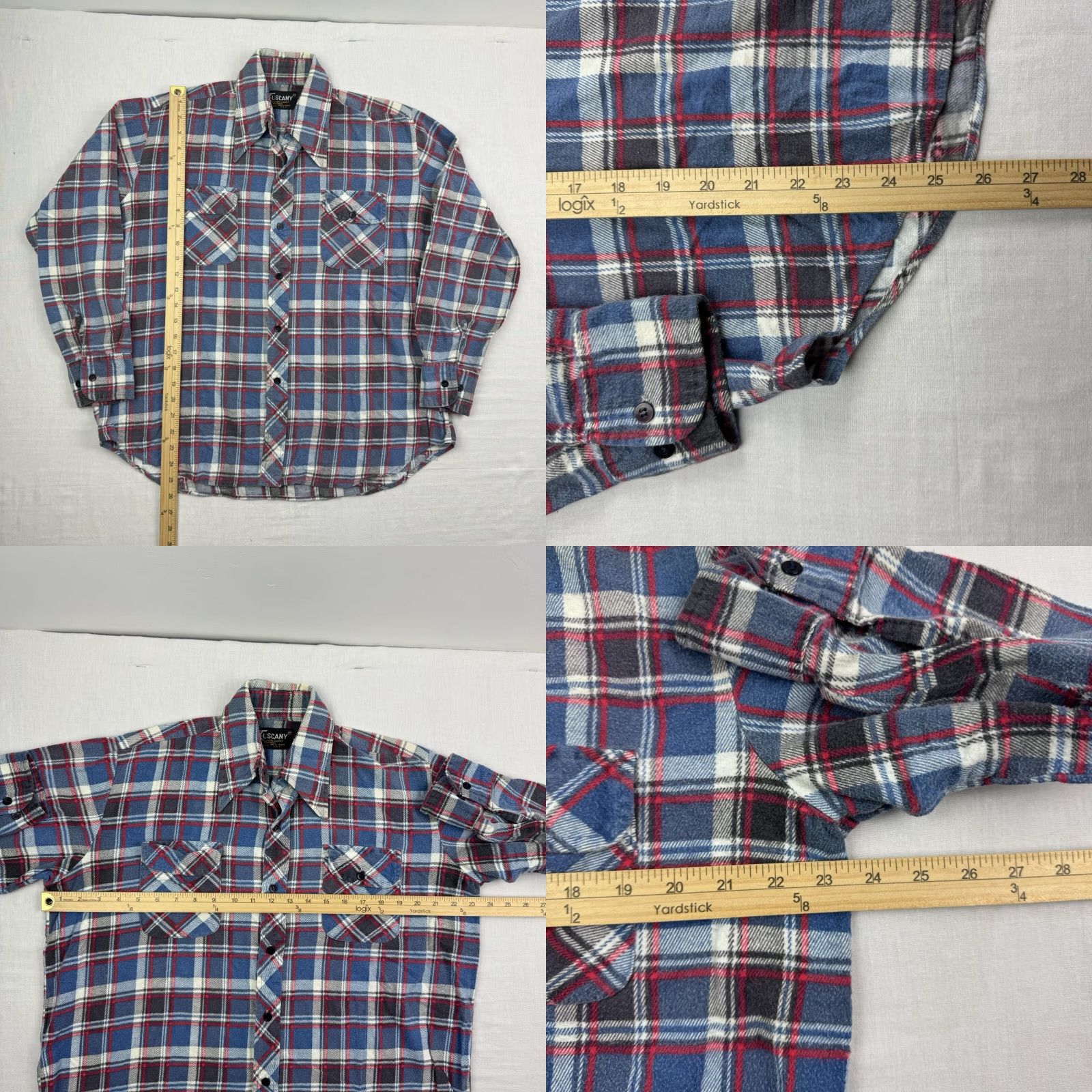 Vintage VINTAGE Tuscany Shirt Mens Medium Blue Plaid Flannel Button-Up Collared 70s Nature Outdoor Size US M / EU 48-50 / 2 - 8 Thumbnail