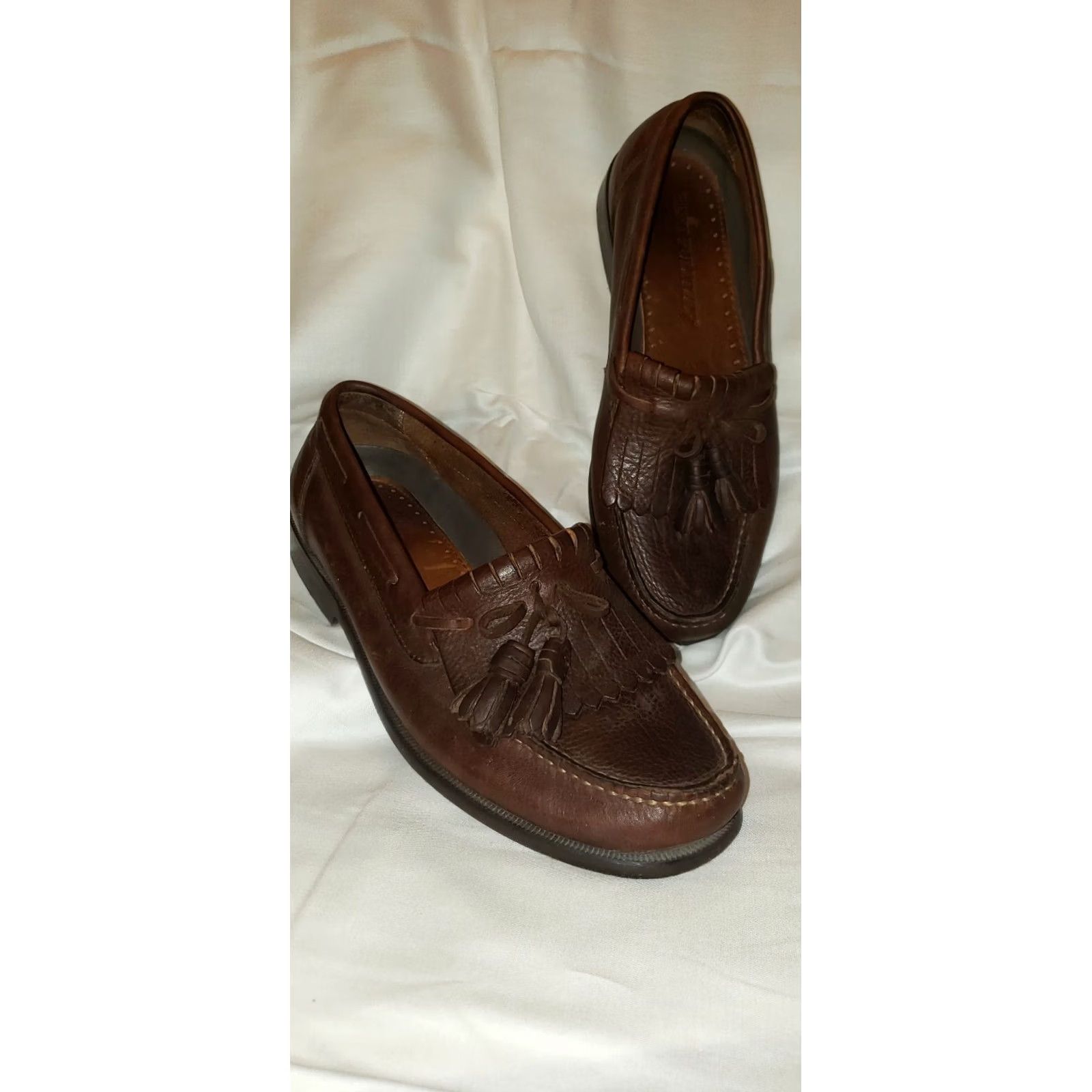Vintage Bert Pulitizer Mens Loafers Brown Slip On 9D Tassels Leather Classic Casual Vintage No Size US 7 / EU 40 - 2 Thumbnail