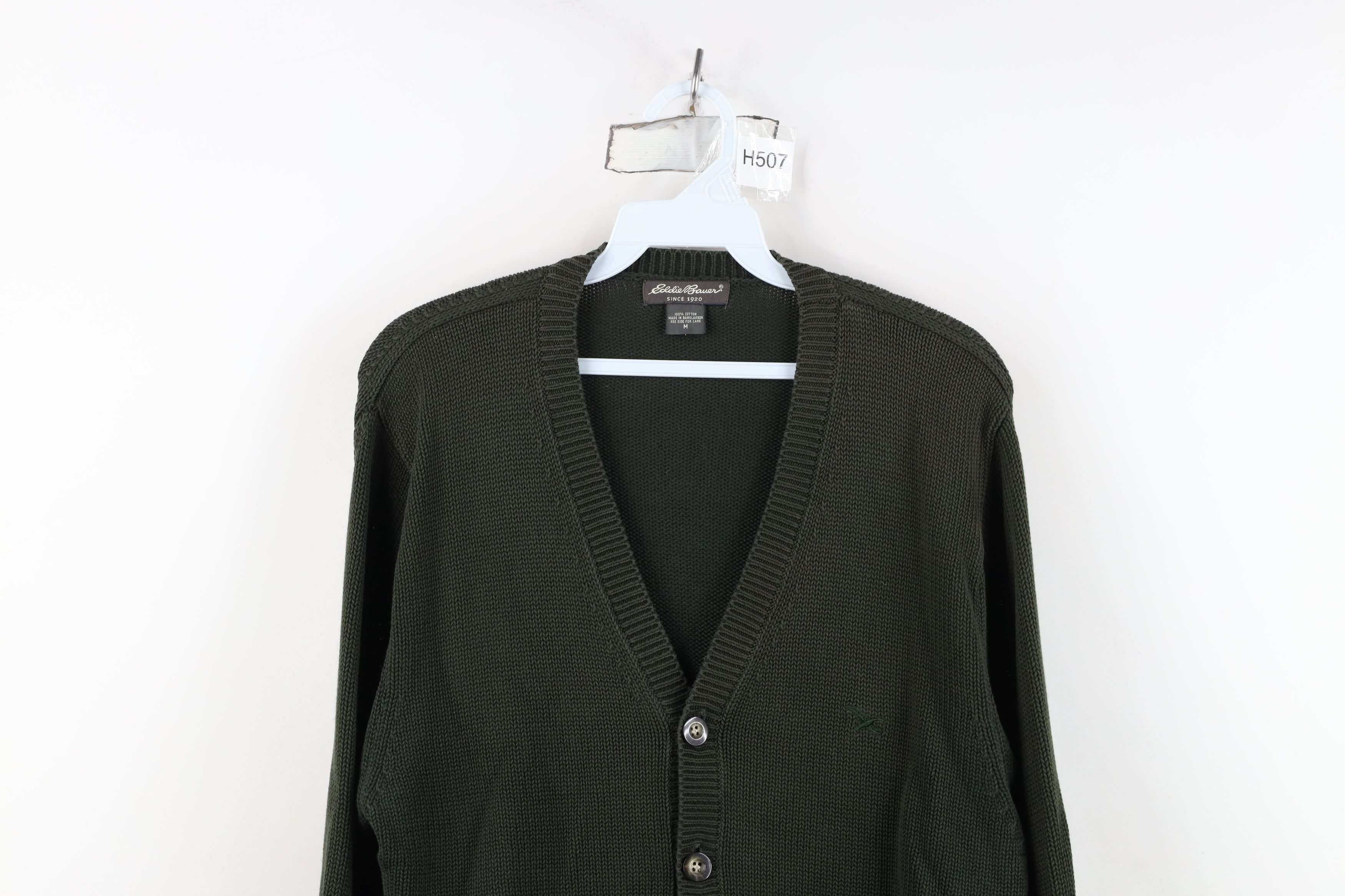 Eddie Bauer Vintage 90s Eddie Bauer Cotton Knit Cardigan Sweater Green Size US M / EU 48-50 / 2 - 2 Thumbnail