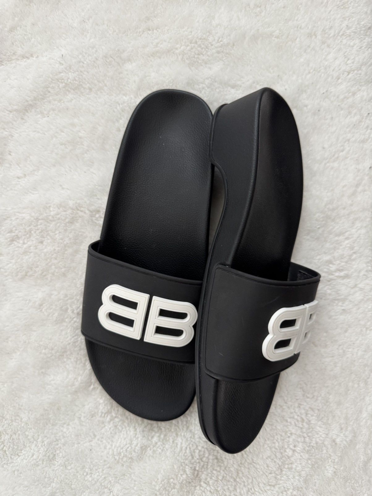 Balenciaga Balenciaga BB Black Rubber Wedge Slide Sandals Size US 10 / IT 40 - 3 Thumbnail