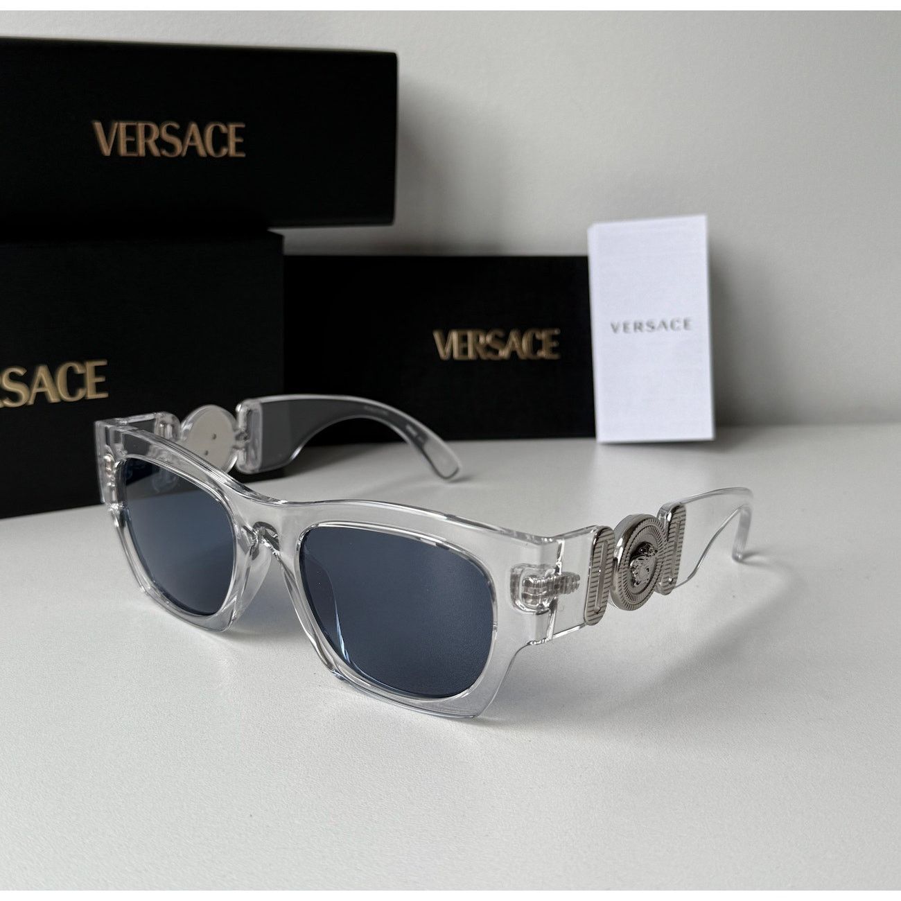 Versace Copied - NEW Versace VE4479U Clear Biggie Sunglasses Size ONE SIZE - 5 Thumbnail