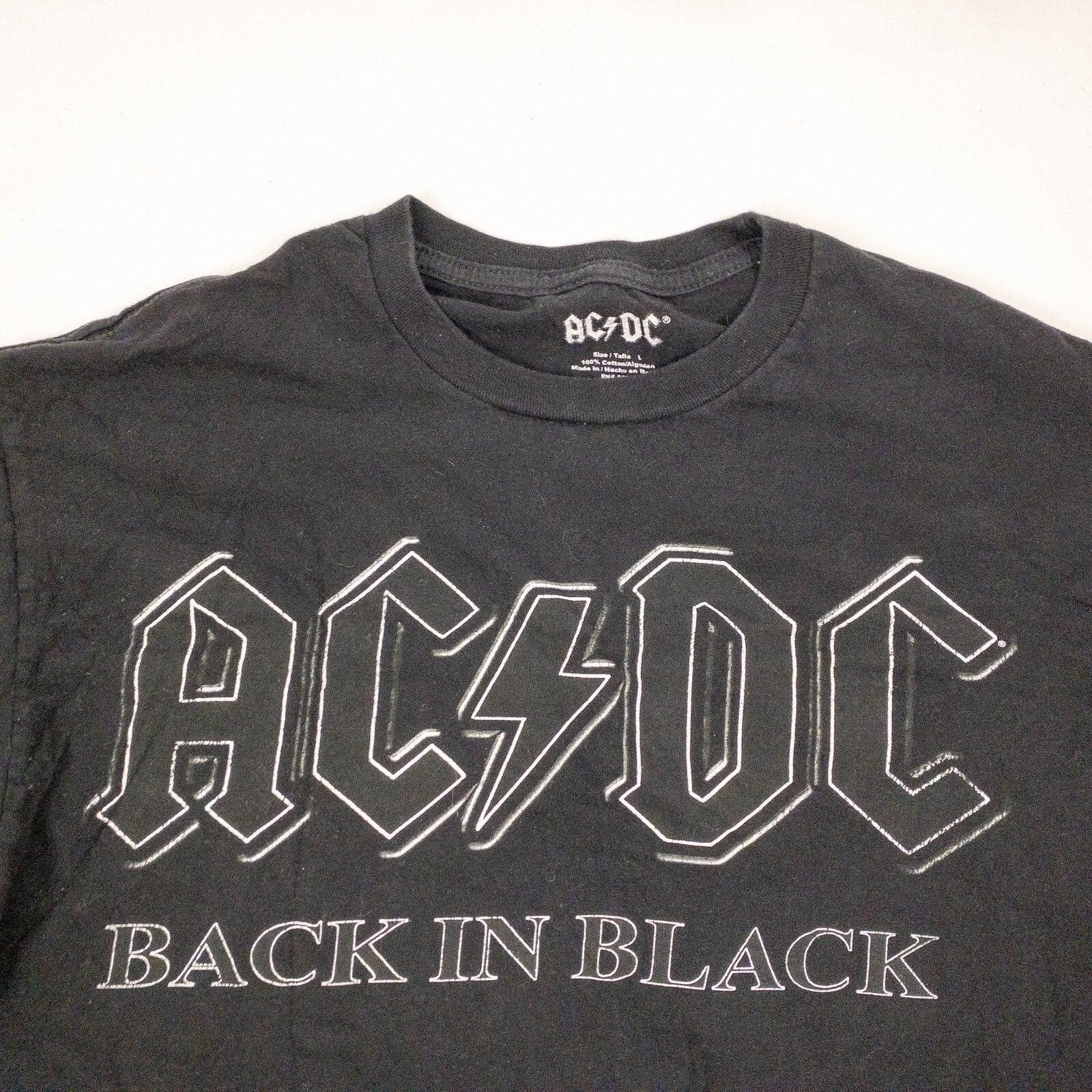 AC/DC AC/DC Back in Black Graphic T Shirt Band Tee Mens Large Size L / US 10 / IT 46 - 2 Thumbnail
