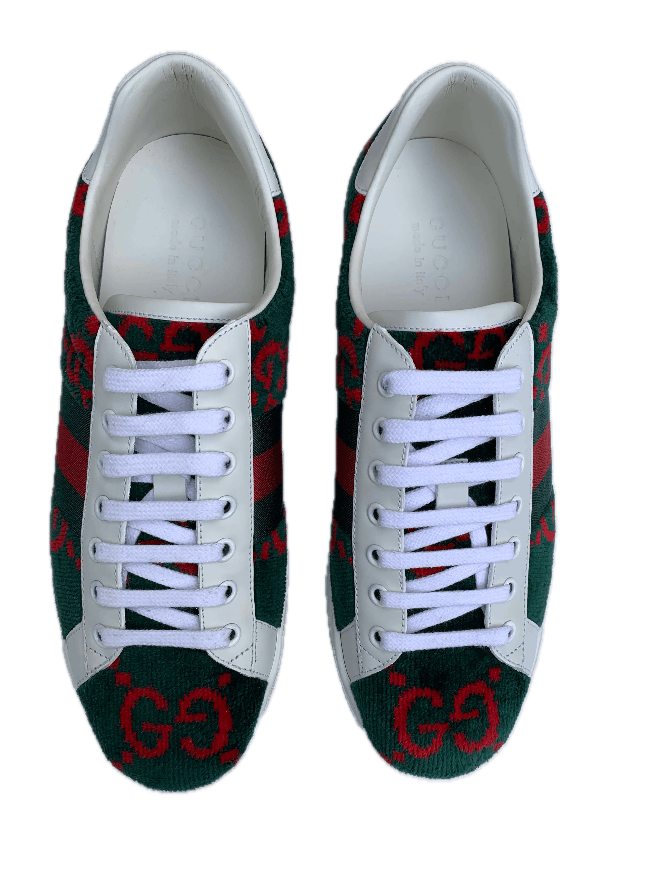 Gucci Gucci BNIB Green & Red Velvet GG Ace Low-Top Sneaker Size US 8 / EU 41 - 3 Thumbnail