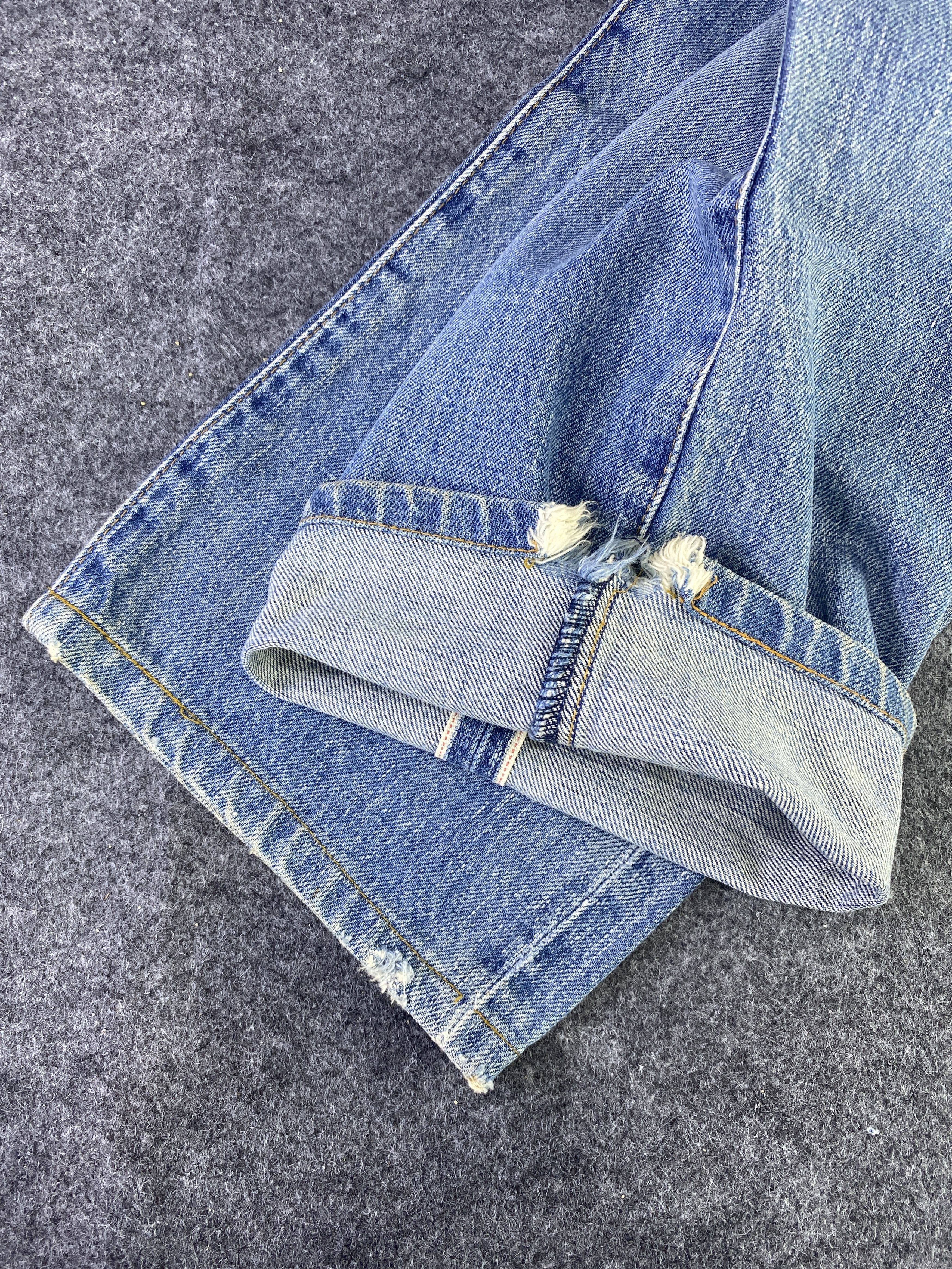 Levi's Vintage Levi's 502 Redline Jeans Distress Blue Wash - J915 Size US 29 - 14 Thumbnail