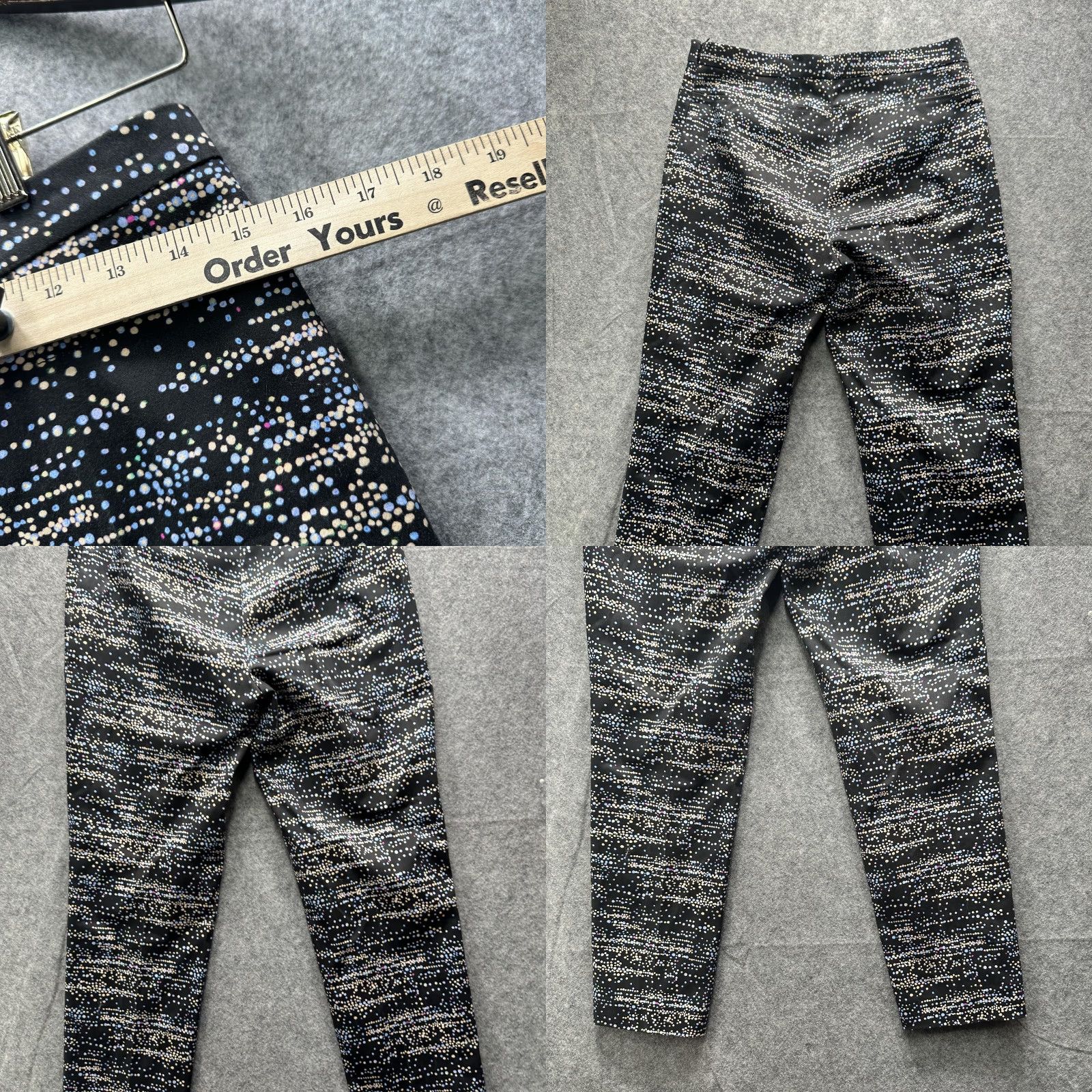 Vintage Akris punto Pants Womens 6 Black Polka Dot Ankle Straight Leg Stretch Trousers Size 28" / US 6 / IT 42 - 9 Thumbnail