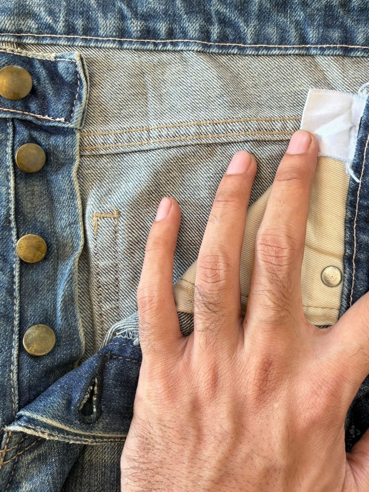 Kapital Vintage Japanese Brand Mud Wash Patch Distress Baggy Jeans Size US 34 / EU 50 - 5 Thumbnail