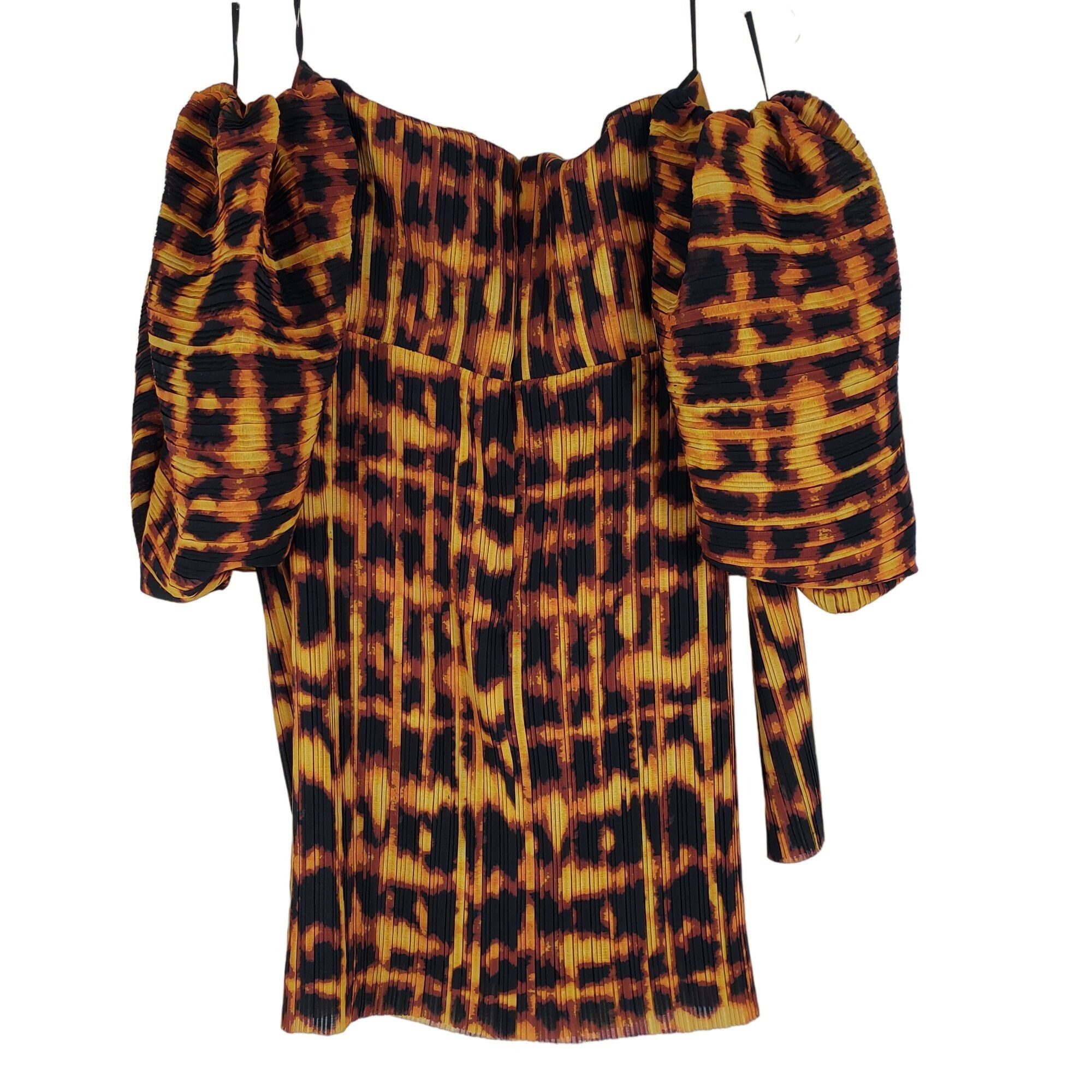 Solace London Solace London Skye Pleat Leopard Print Mini Dress Mindy Kali Size M / US 6-8 / IT 42-44 - 5 Thumbnail
