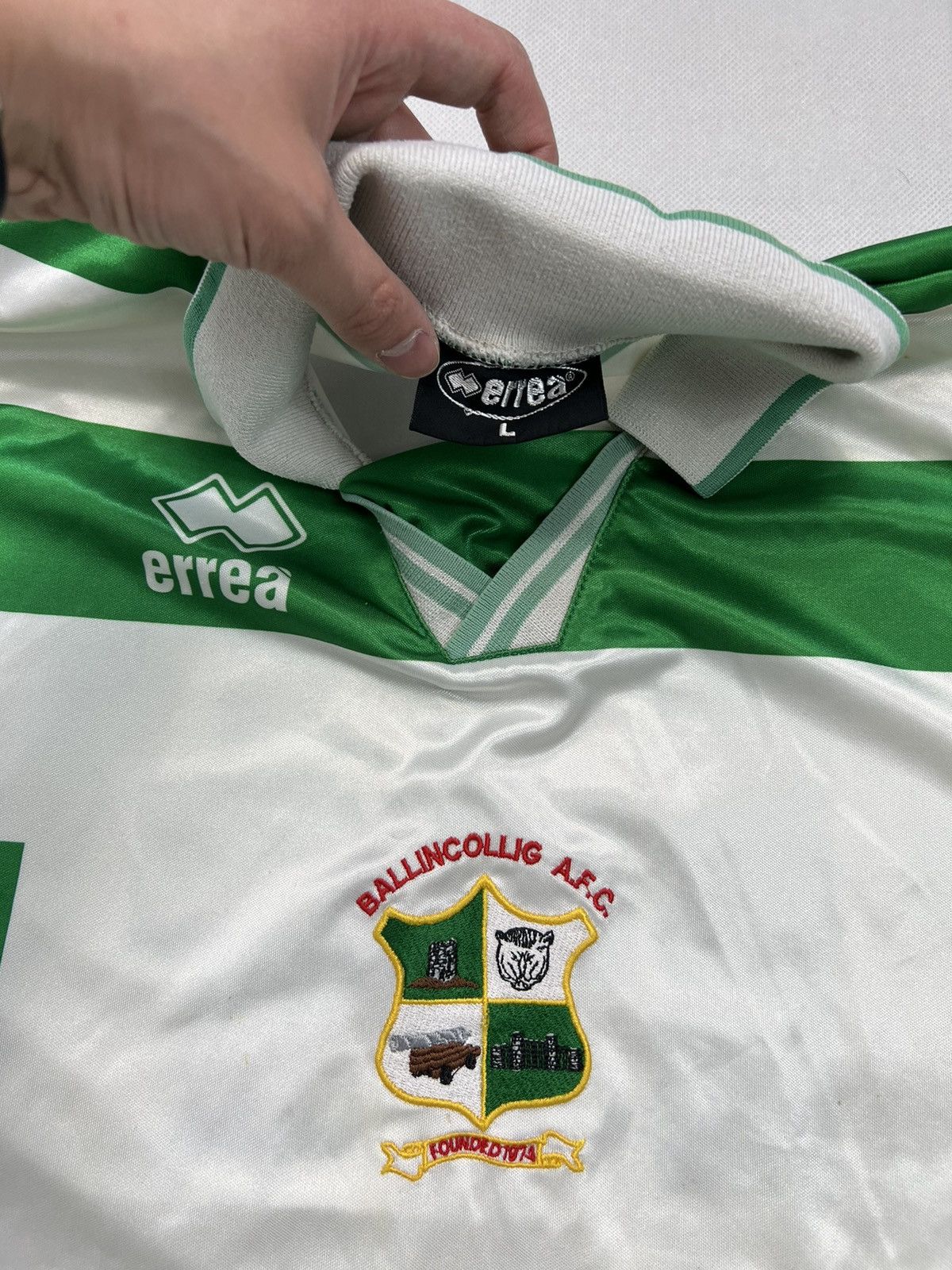 Errea Rare Longsleeve Ballincolig Ireland 2004 Matchworn #14 Size US L / EU 52-54 / 3 - 3 Thumbnail