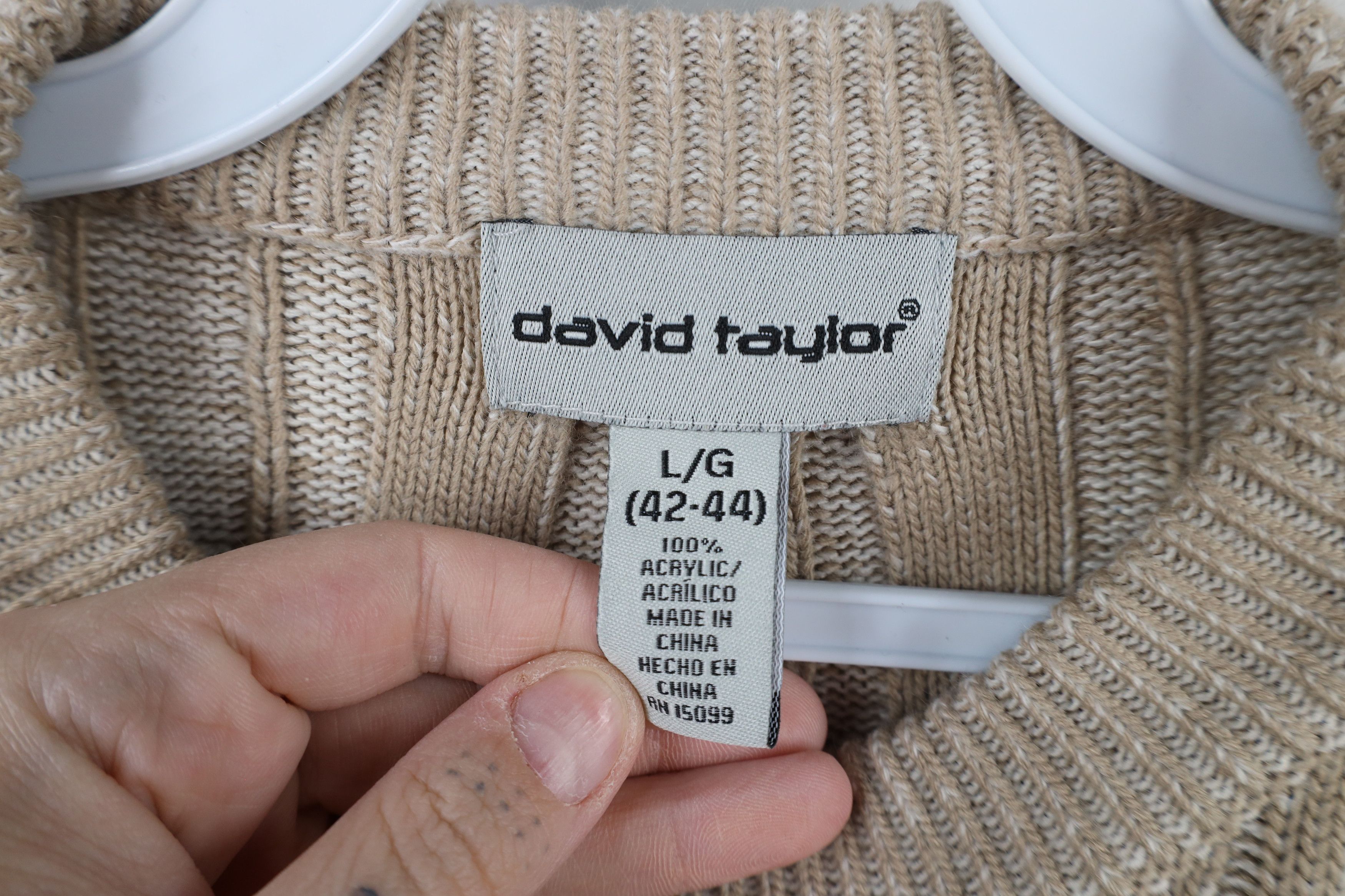 Vintage Vintage 90s Streetwear Cable Ribbed Knit Crewneck Sweater Size US L / EU 52-54 / 3 - 5 Thumbnail