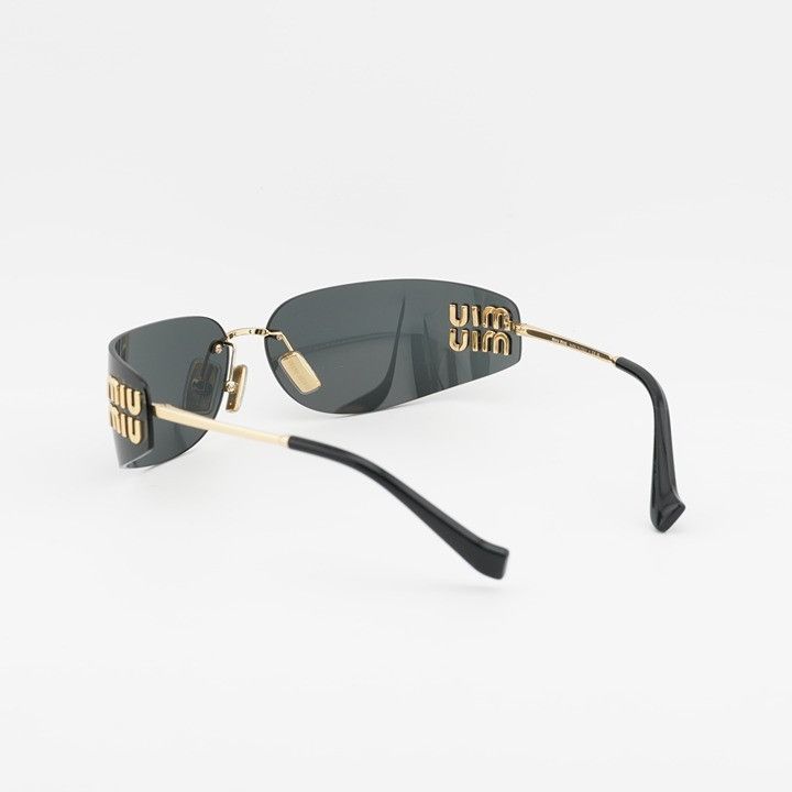 Miu Miu Miu Miu MUA51S 5AK5S0 Sunglasses Gold Rectangle Frame Size ONE SIZE - 10 Thumbnail