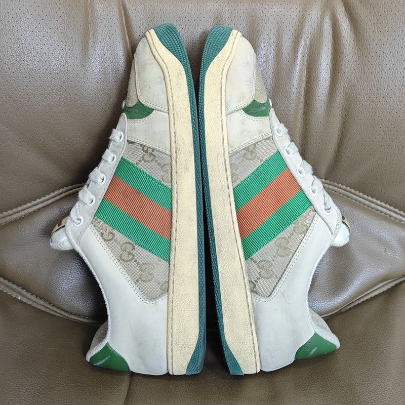 Gucci Gucci Screener Vintage Leather Sneakers for Men - Size US 8.5 / EU 41-42 - 6 Thumbnail