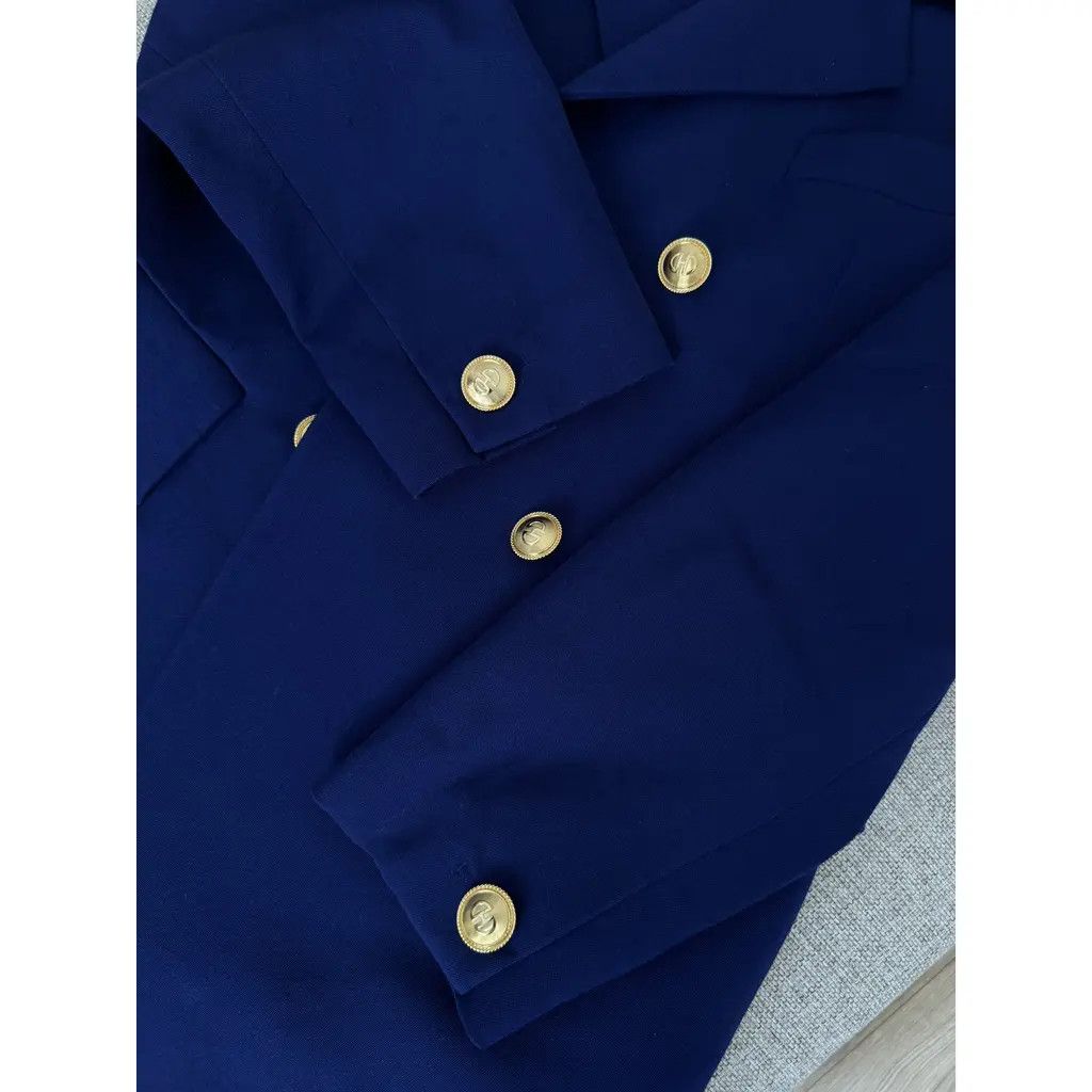 Dior Vintage Christian Dior Navy Wool Blazer Gold Buttons FR 36 Size XS / US 0-2 / IT 36-38 - 6 Thumbnail