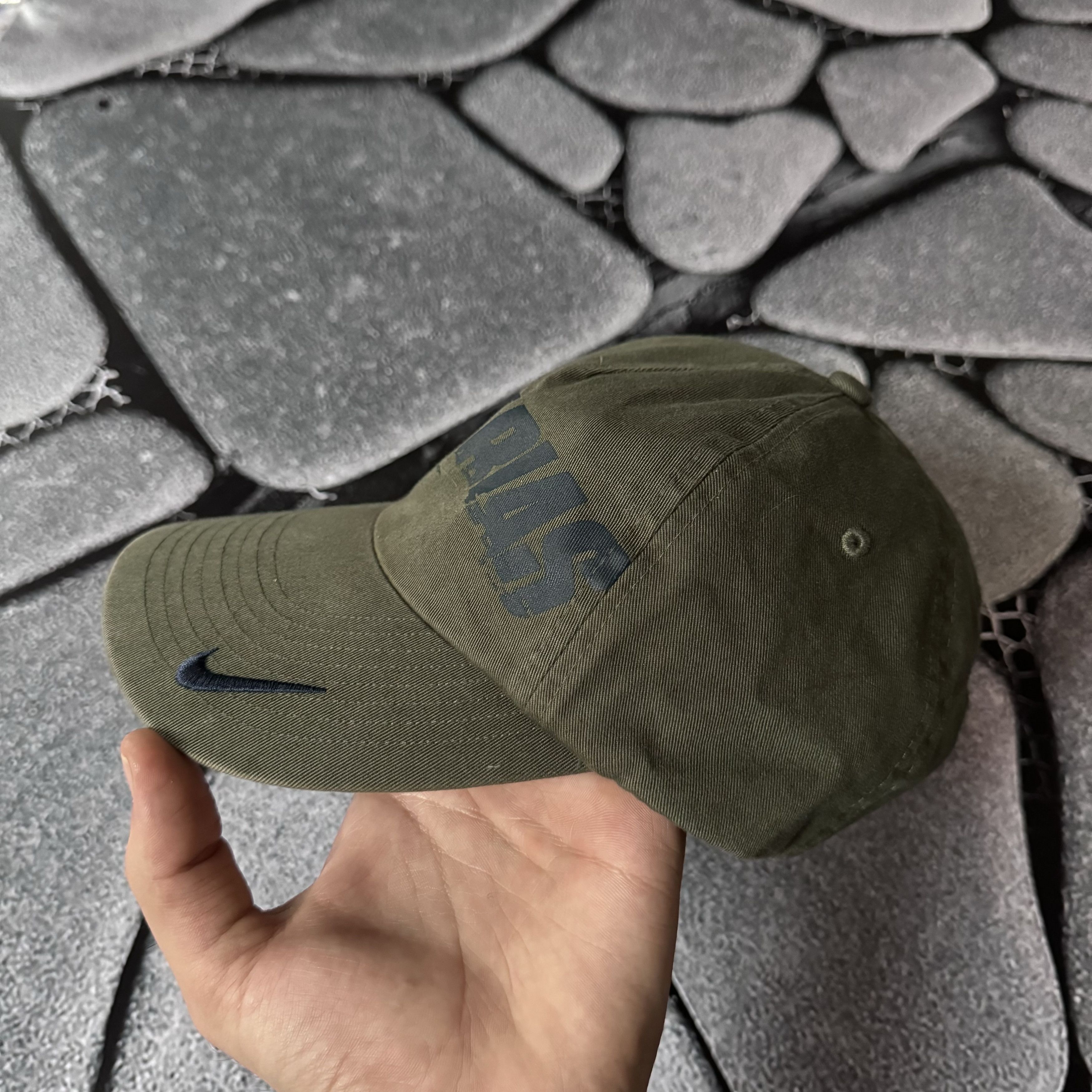 Nike × Vintage NIKE CANARIAS LIMITED EDITION DOUBLE SWOOSH KHAKI CAP Size ONE SIZE - 4 Thumbnail