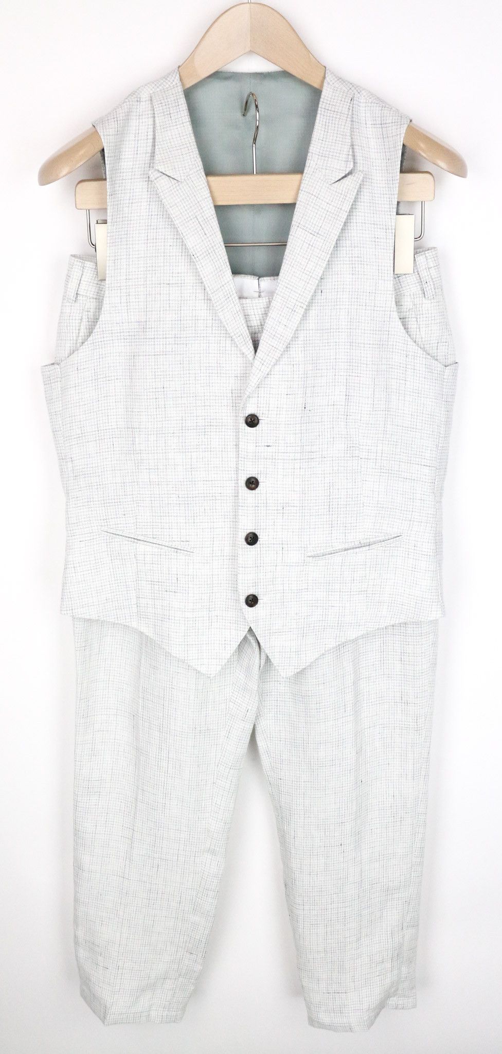 Suitsupply FERRARA UK36R Patterned Linen Waistcoat Suit 73310 Size 36R - 1 Thumbnail