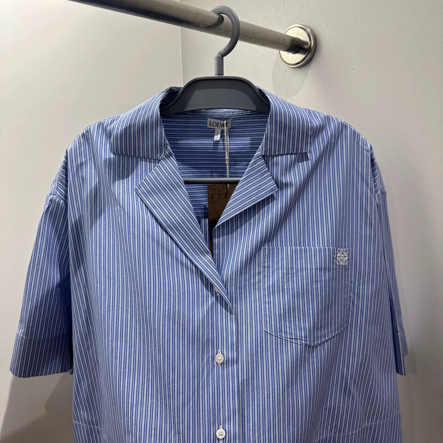 Loewe Loewe Vert Stripe Logo Short Sleeve Shirt 36 Cotton Size XS / US 0-2 / IT 36-38 - 6 Thumbnail