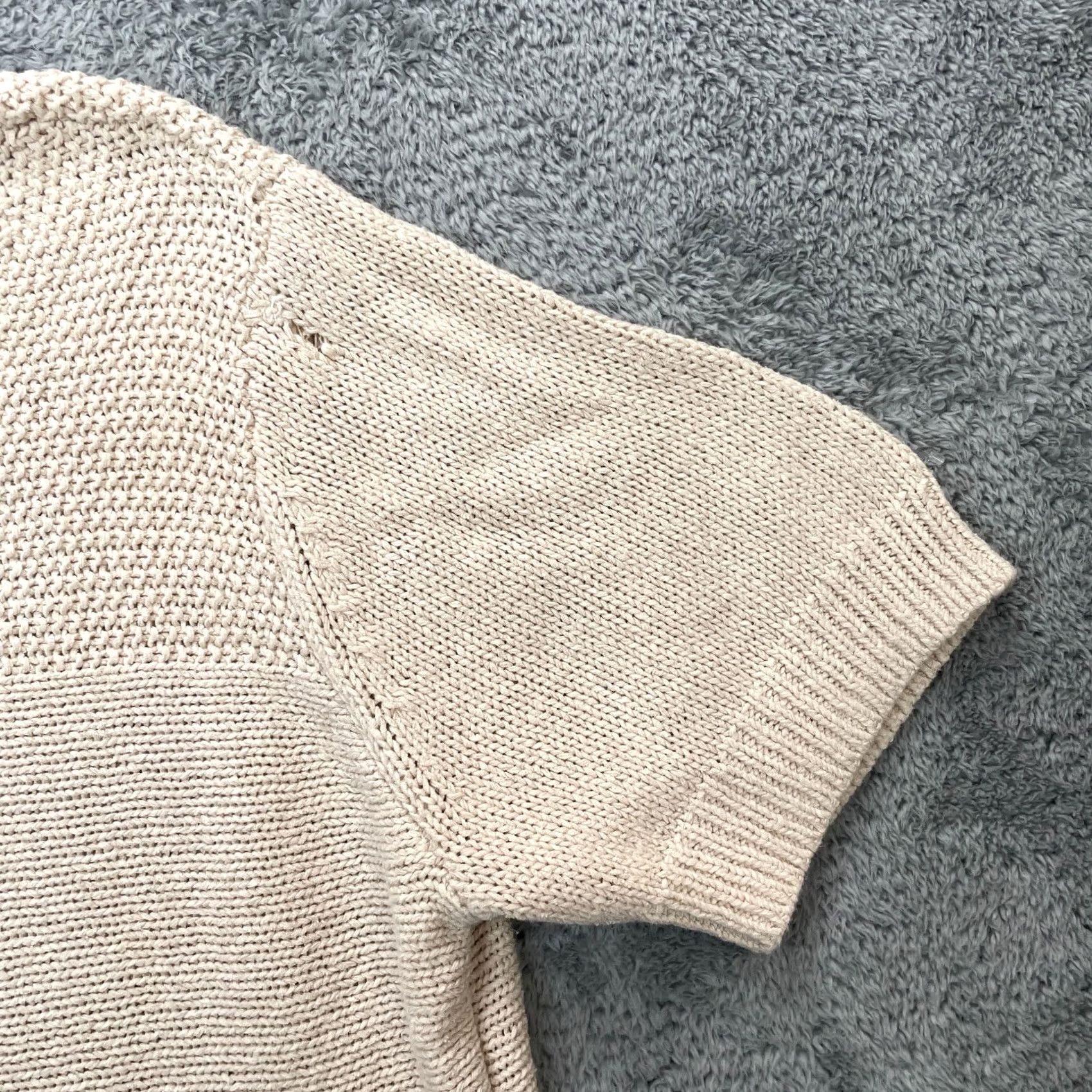 Coldwater Creek VINTAGE Coldwater Creek Sweater Womens Medium Beige Chunky Knit Cotton Ribbed Winter Size M / US 6-8 / IT 42-44 - 5 Thumbnail