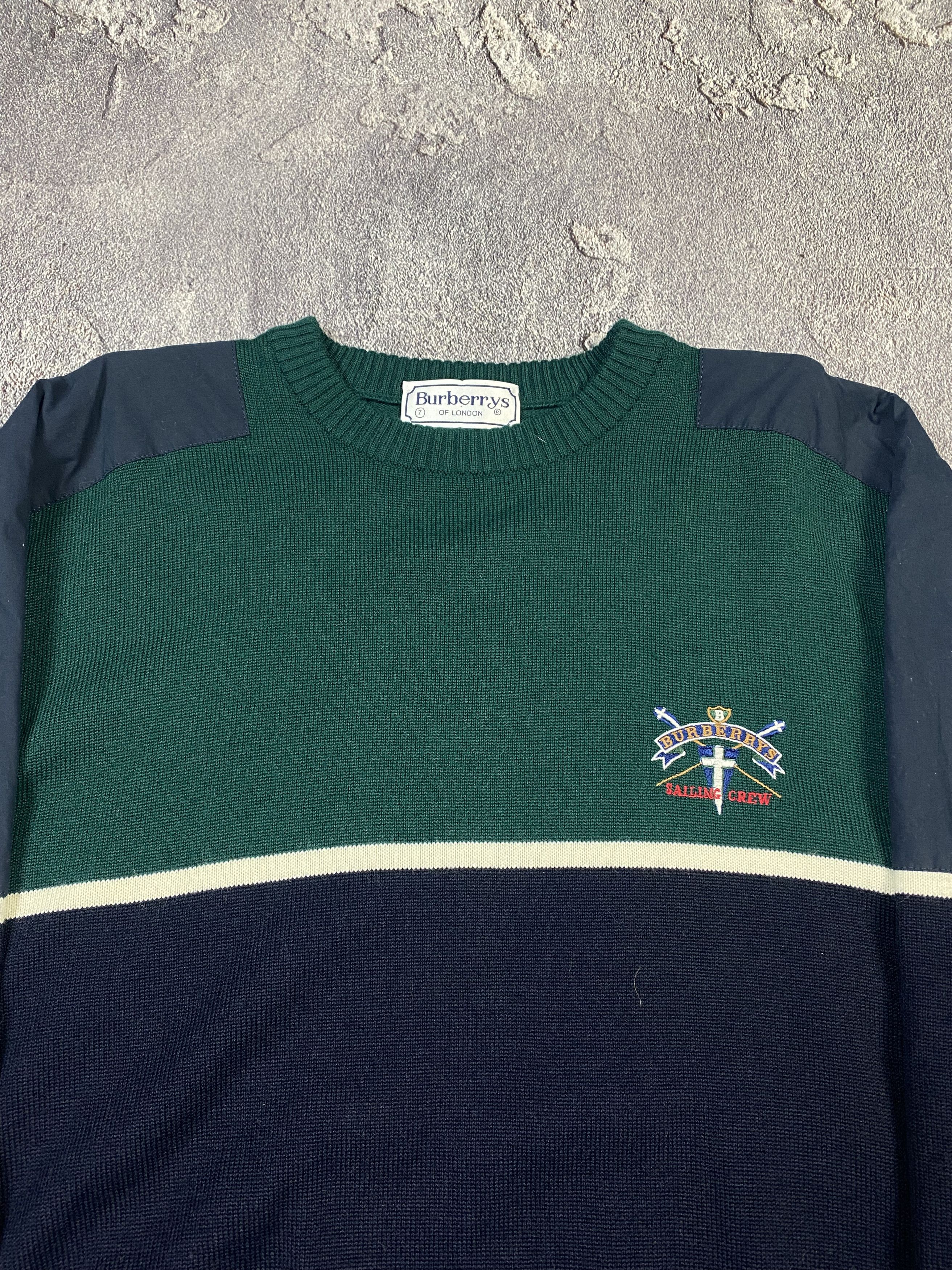 Burberry Vintage 90s Burberrys London Saling Crew Green Sweater Size US XL / EU 56 / 4 - 3 Thumbnail