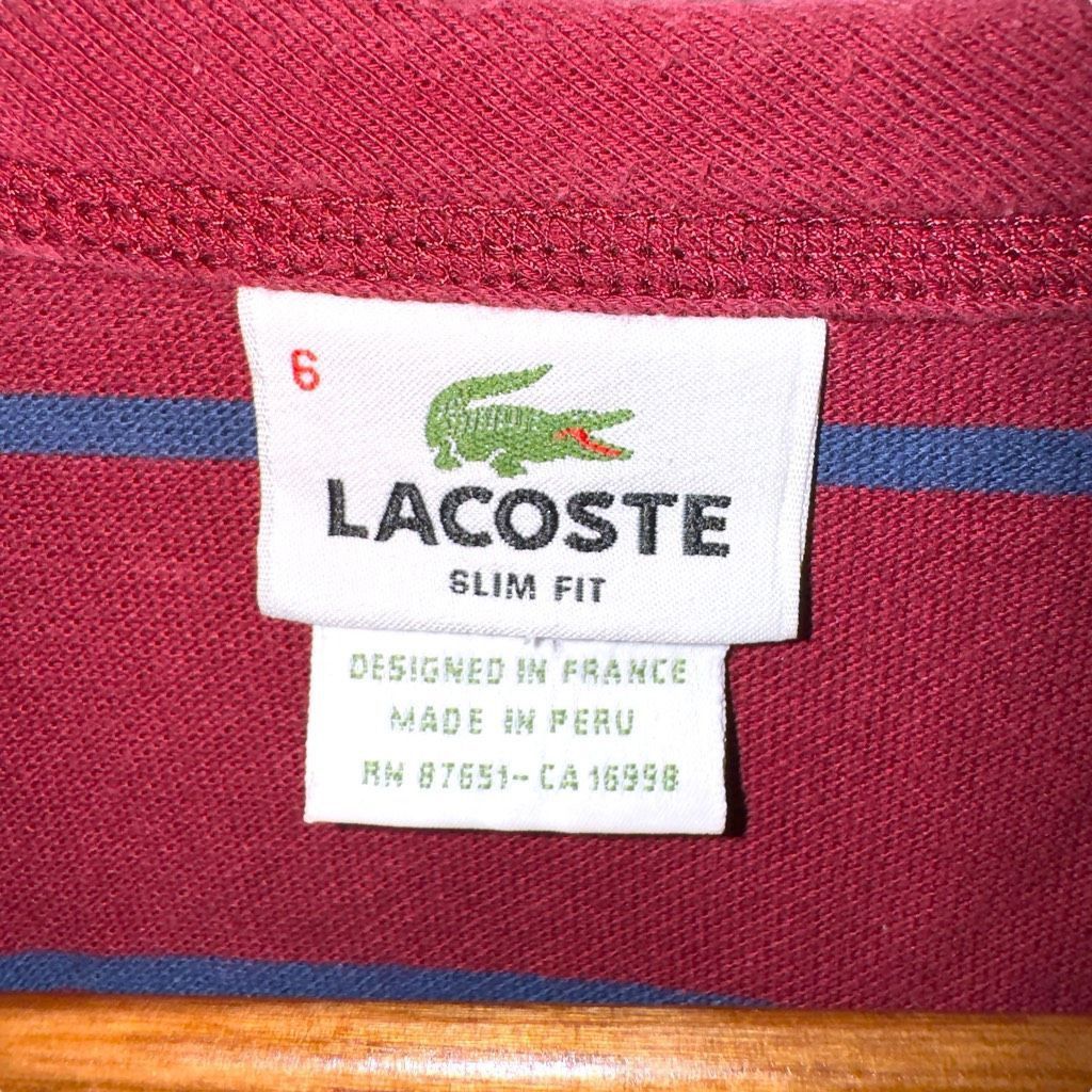 Lacoste Red & Navy Lacoste Slim Fit Waffle Knit Shirt Size L Size US L / EU 52-54 / 3 - 2 Thumbnail