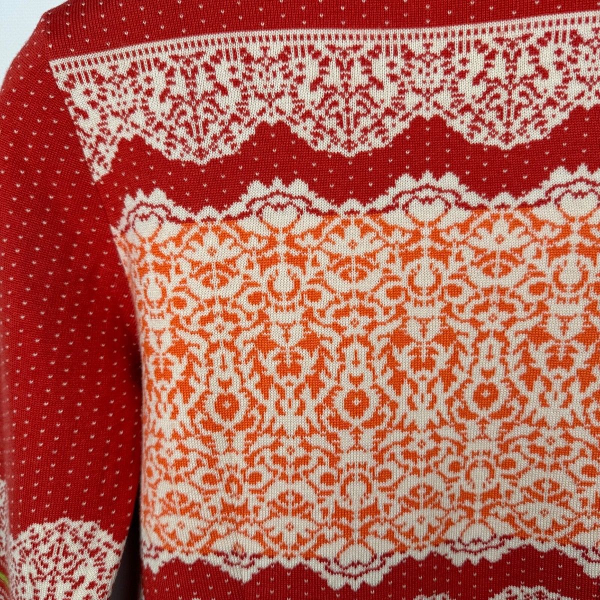 Aran Isles Knitwear OLEANA NORWAY MERINO WOOL SILK FLORAL CARDIGAN SWEATER Size S / US 4 / IT 40 - 18 Thumbnail