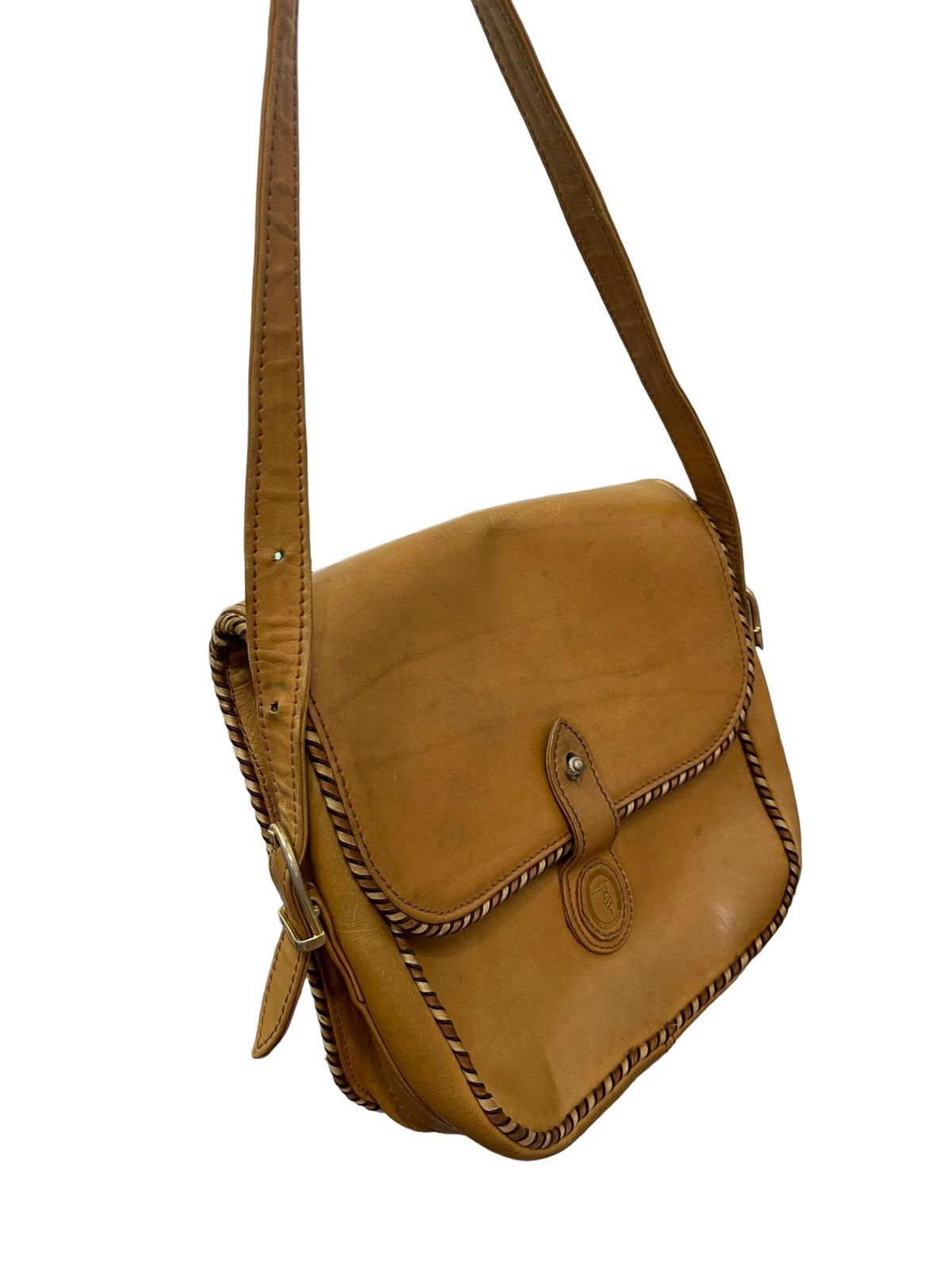 Japanese Brand Cross Body Vtg Trussardi Italy Full Leather Bag 1🟩 Size ONE SIZE - 2 Thumbnail