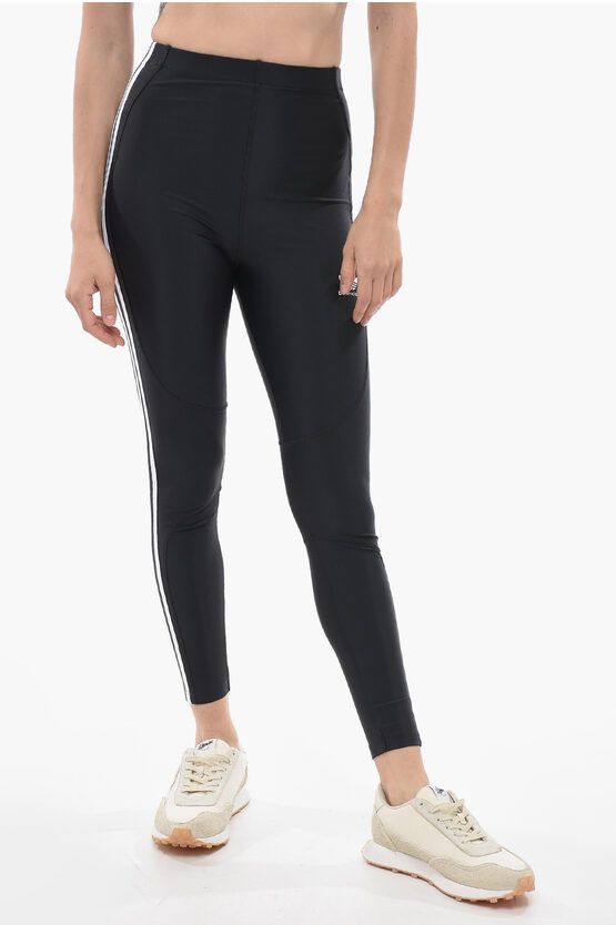 image of Balenciaga Adidas Stretch Fabric Piping Leggings With Back Pocket in Black, Women's (Size 26)