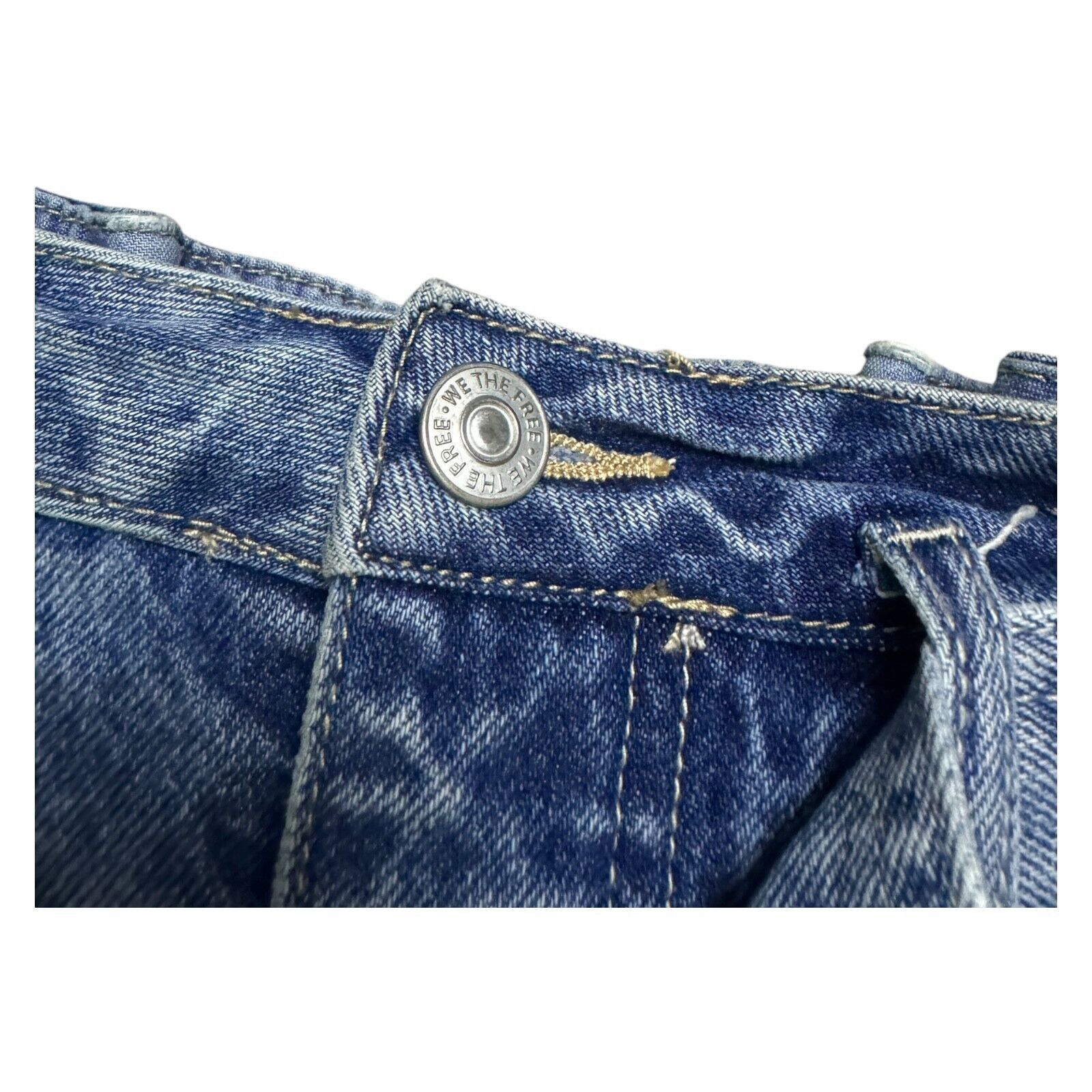 Free People FREE PEOPLE Designer We The Free Denim Jean Mini Skirt Belt Size 30" / US 8 / IT 44 - 2 Thumbnail
