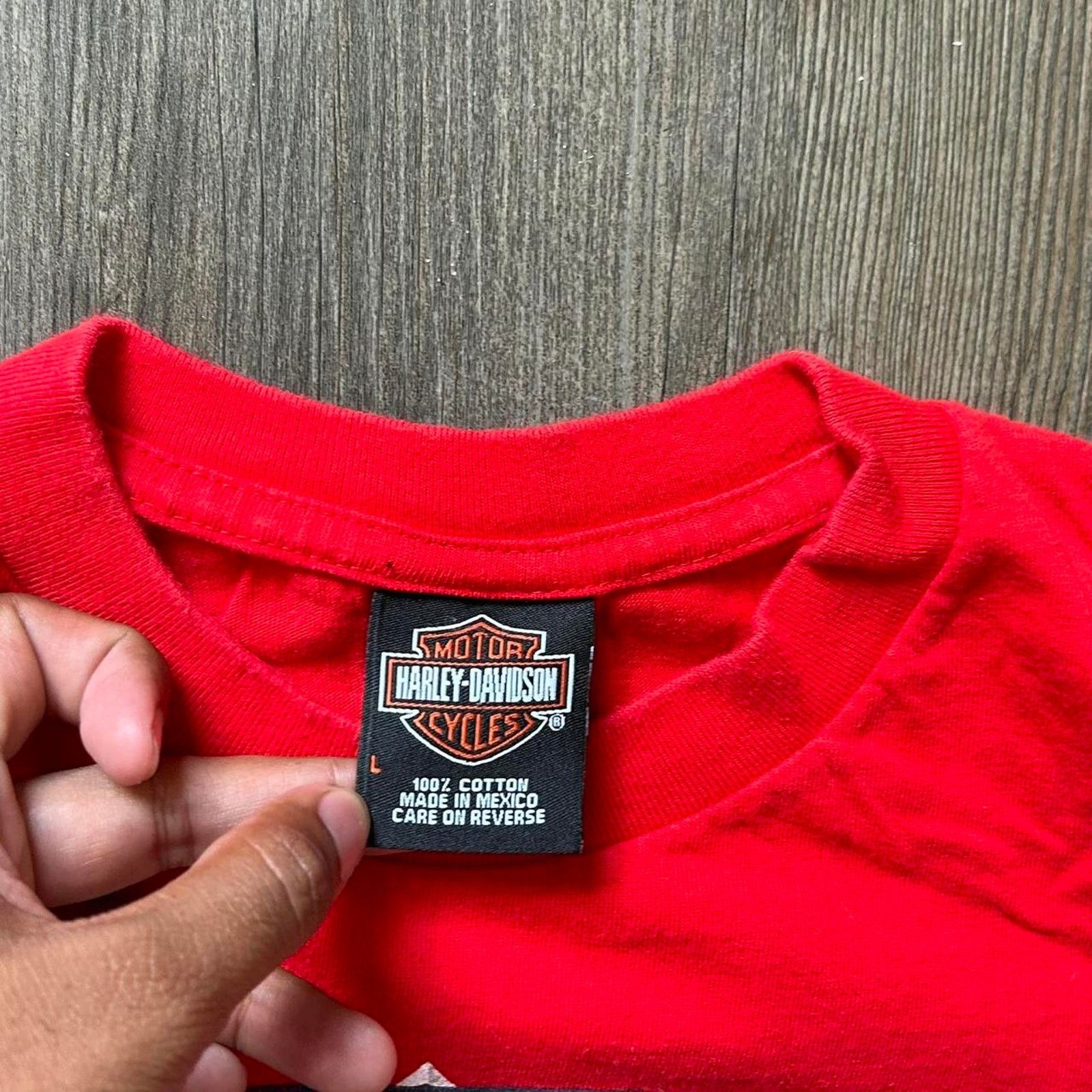 Harley Davidson Y2K Harley Davidson Chrome Logo Red Short Sleeve Tee. Sz L Size US L / EU 52-54 / 3 - 5 Thumbnail