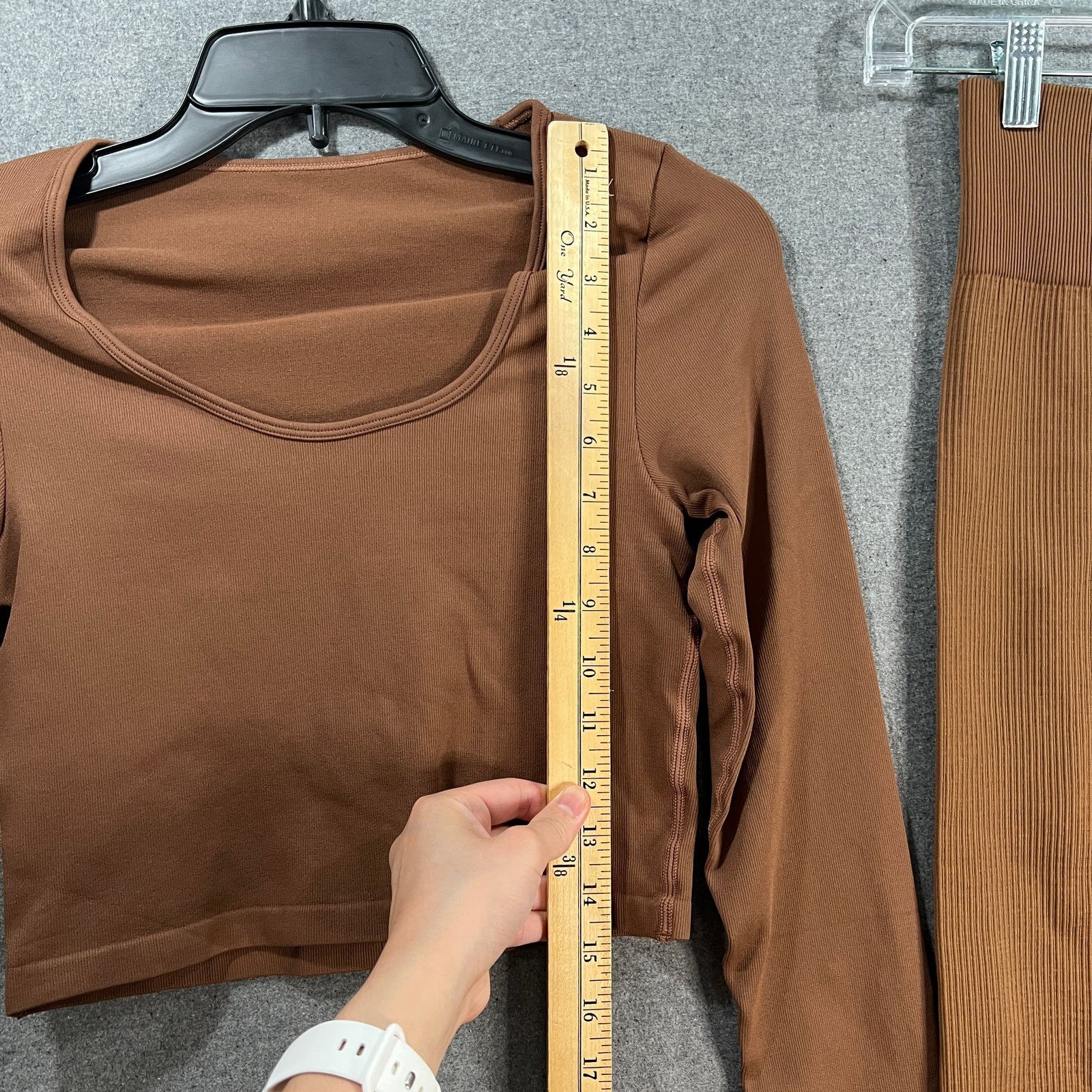 Other OQQ 2 PC Crop Long Sleeve Top and Short Bottom Brown Size M / US 6-8 / IT 42-44 - 8 Thumbnail