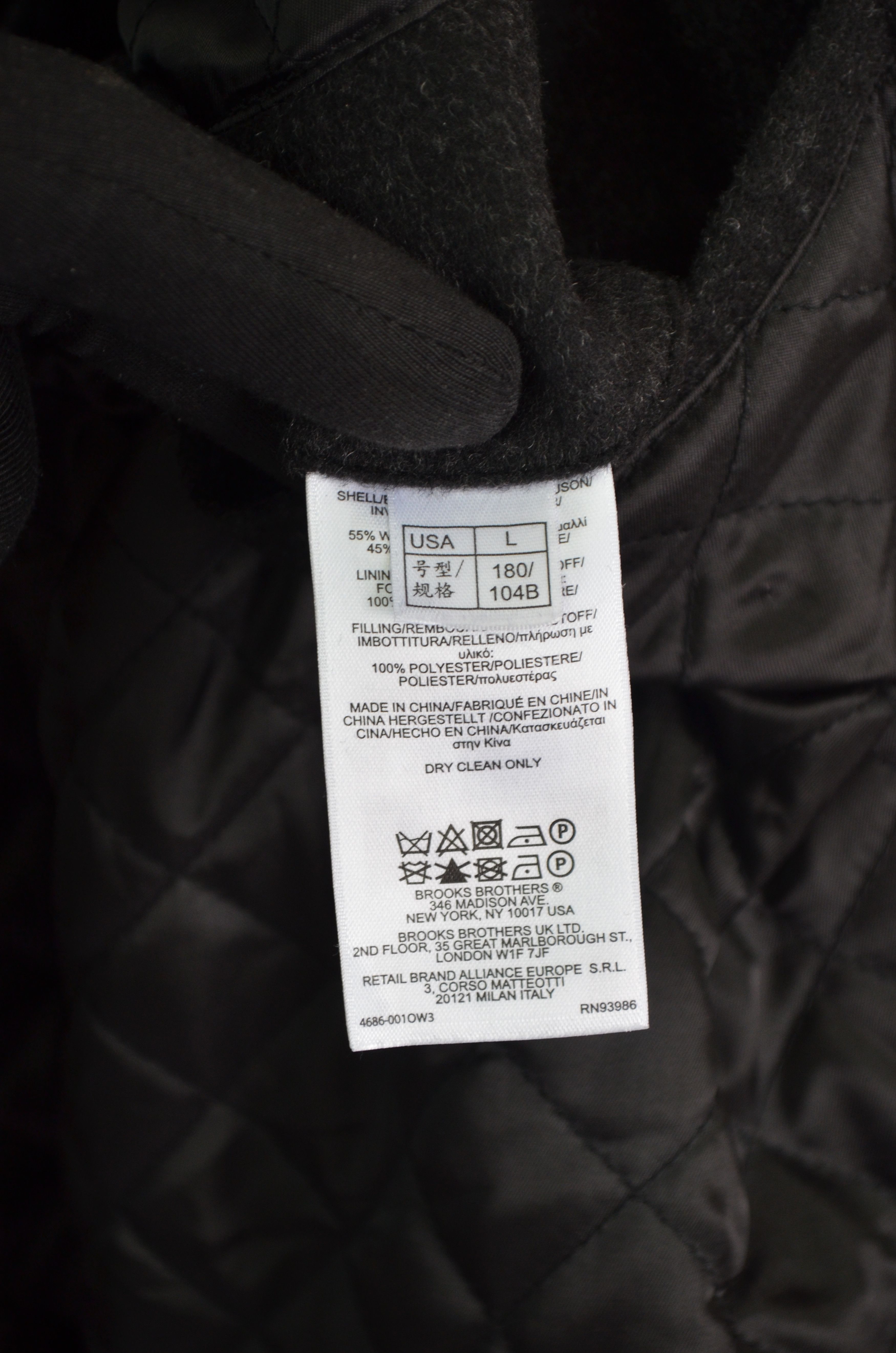 Brooks Brothers × Designer Brooks Brothers "346" Check Dark Grey Wool Car Pea Coat Sz L Size US L / EU 52-54 / 3 - 13 Thumbnail