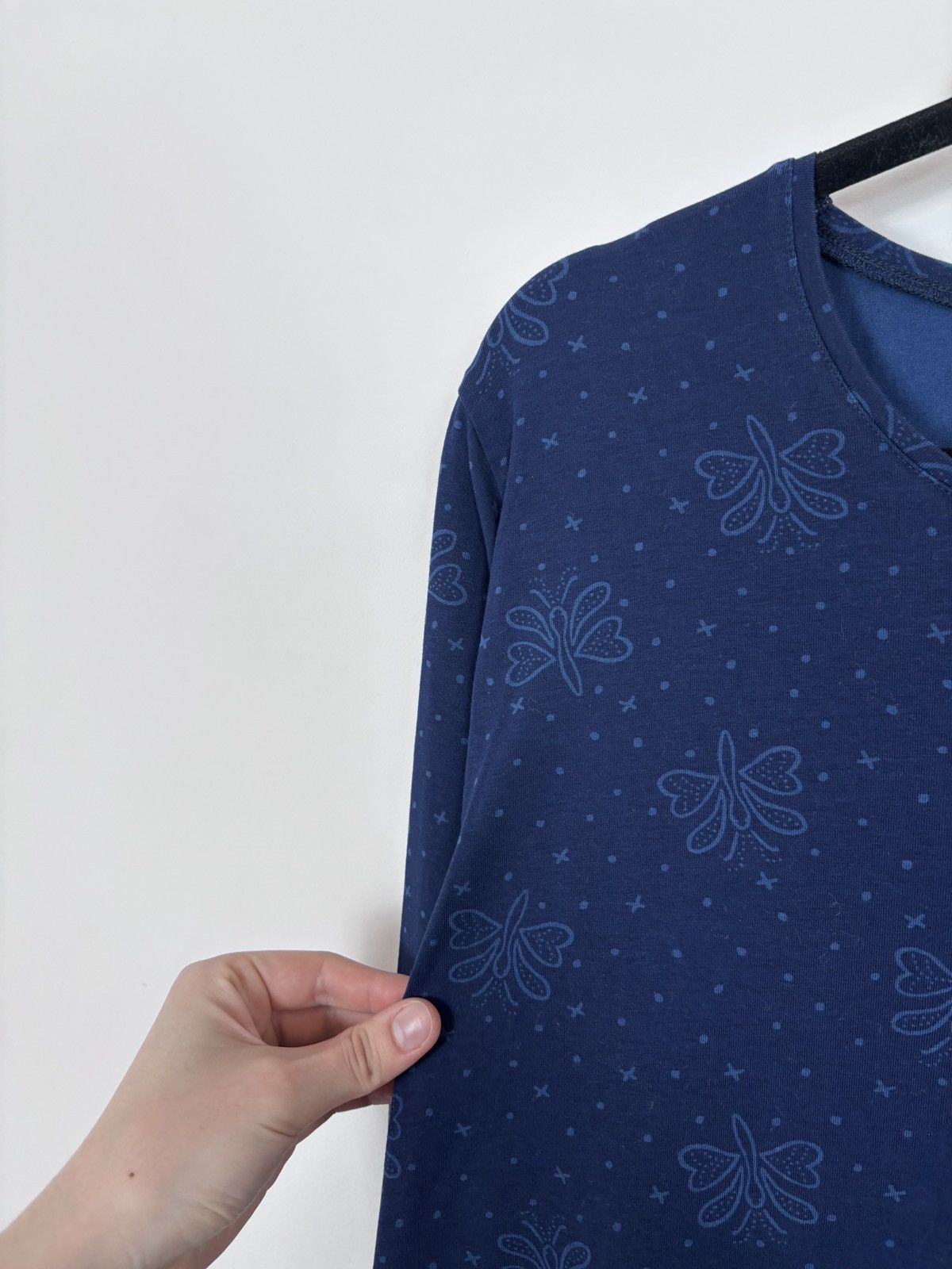 Gudrun Sjoden Gudrun Sjoden Women’s Blue Dotted Butterfly Long Sleeve Tee Size XL / US 12-14 / IT 48-50 - 5 Thumbnail