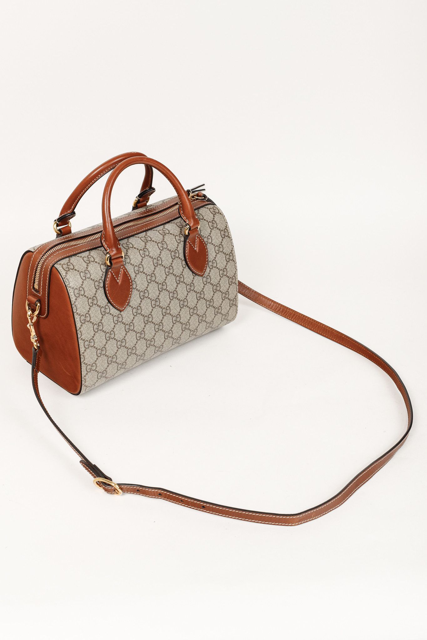 Gucci Gucci Beige & Ebony GG Supreme Canvas Top Handle Bag Size ONE SIZE - 7 Thumbnail