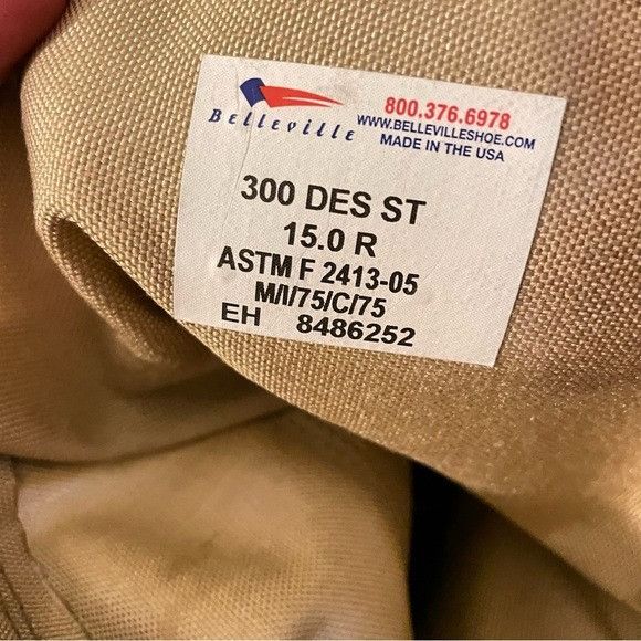 Belleville Belleville Mens Tan 300 DES ST Steel Toe Military Tactical Size US 15 / EU 48 - 7 Thumbnail