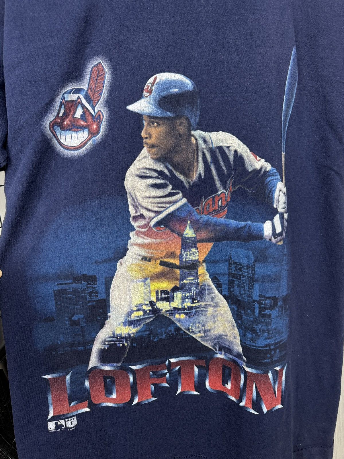 Salem Sportswear Vintage 1995 Kenny Lofton Cleveland Indians Salem USA Tee Size US L / EU 52-54 / 3 - 7 Thumbnail