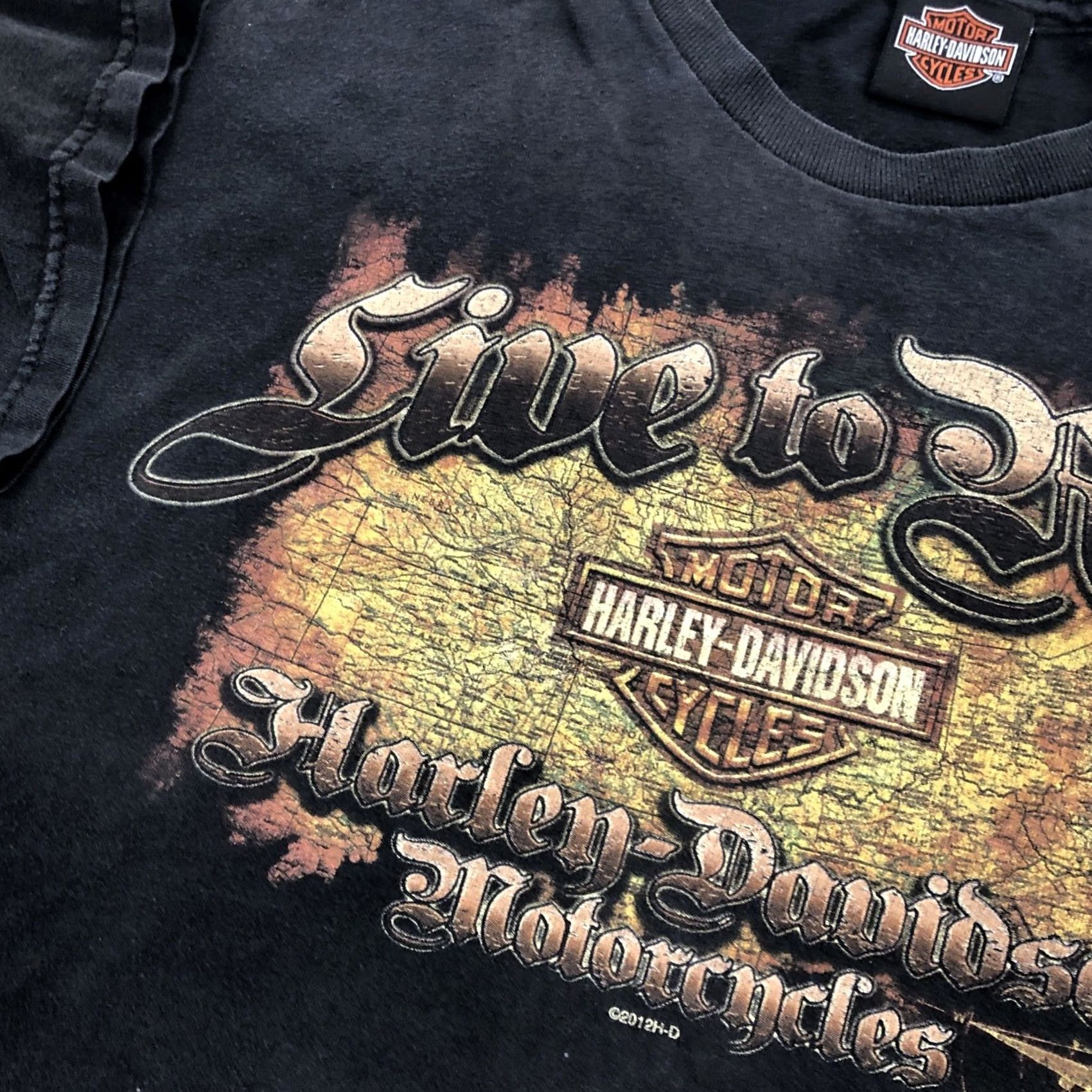 Harley Davidson VINTAGE Harley-Davidson Shirt XL Mens Black Short Sleeve Live To Ride Bowling Green KY 2012 Size US XL / EU 56 / 4 - 4 Thumbnail